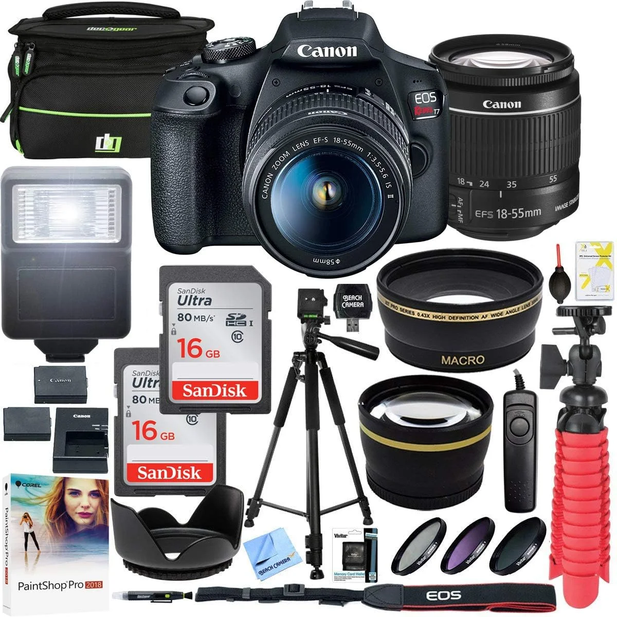 دوربین عکاسی کانن مدل EOS Rebel T7 به همراه لنز 18-55mm
