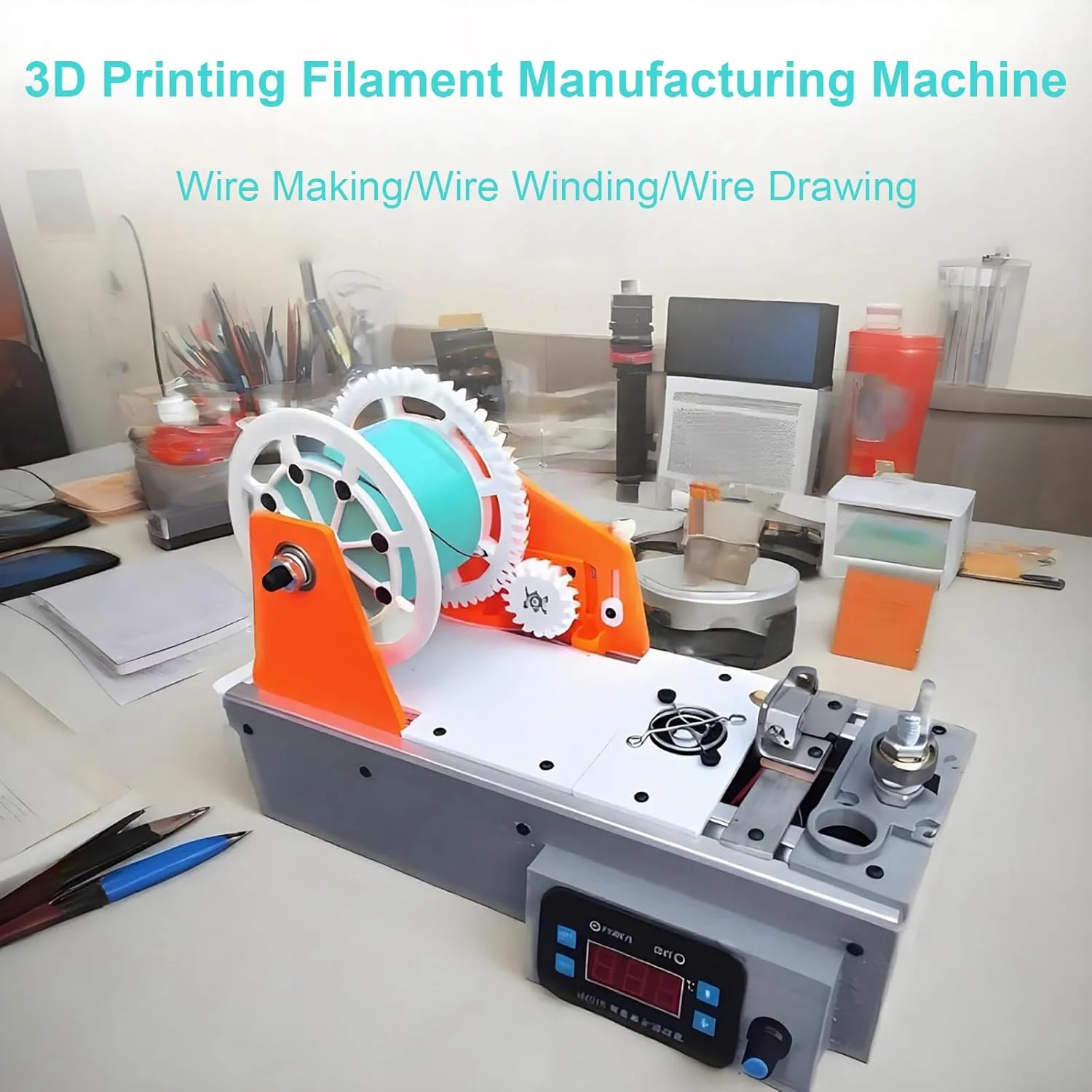 دستگاه تولید فیلامنت پرینتر سه بعدی، بازیافت کننده بطری PET، دستگاه رومیزی تولید فیلامنت، تنظیم دما و سرعت، مناسب برای خانواده ها، استودیوهای کوچک، سازندگان DIY
