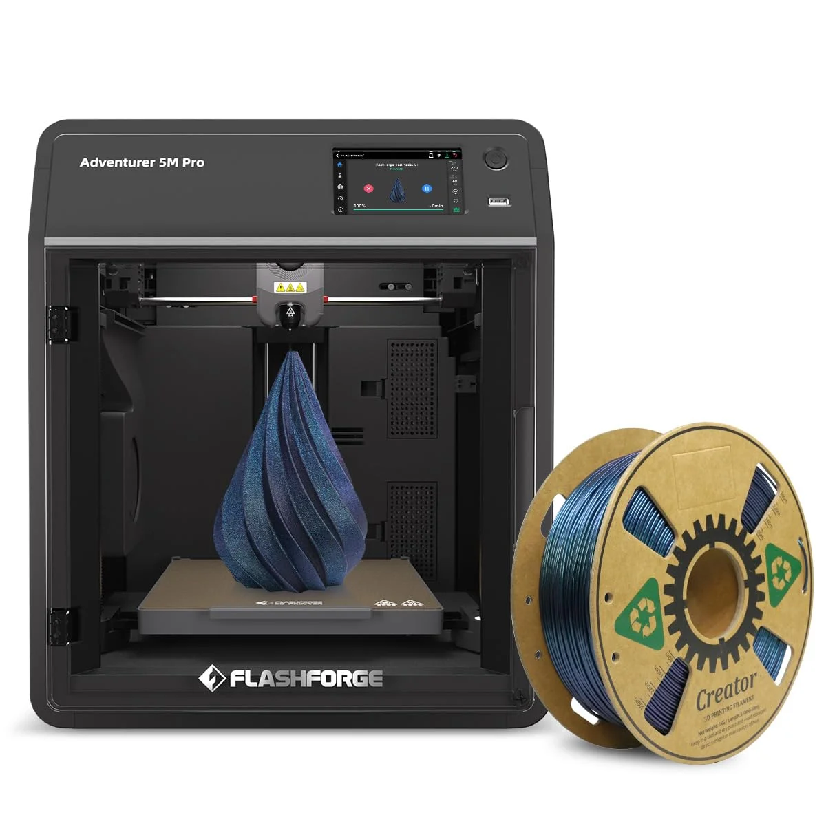 پرینتر سه بعدی فلش فورج Adventurer 5M Pro به همراه 1 کیلوگرم فیلامنت HS PLA تیتانیوم سوخته پرینتر سه بعدی فلش فورج Adventurer 5M Pro به همراه 1 کیلوگرم فیلامنت HS PLA تیتانیوم سوخته