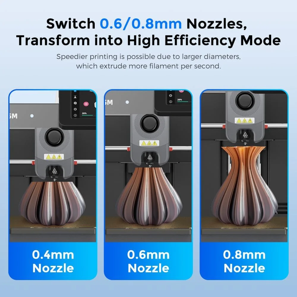 پرینتر سه بعدی FLASHFORGE AD5M با کالیبراسیون کاملا اتوماتیک و سرعت چاپ 600mm/s، ساختار تمام فلزی CoreXY با چاپ دقیق، نازل با قابلیت تعویض سریع و نگهداری آسان، اندازه چاپ 220x220x220mm پرینتر سه بعدی FLASHFORGE AD5M با کالیبراسیون کاملا اتوماتیک و سرعت چاپ 600mm/s، ساختار تمام فلزی CoreXY با چاپ دقیق، نازل با قابلیت تعویض سریع و نگهداری آسان، اندازه چاپ 220x220x220mm