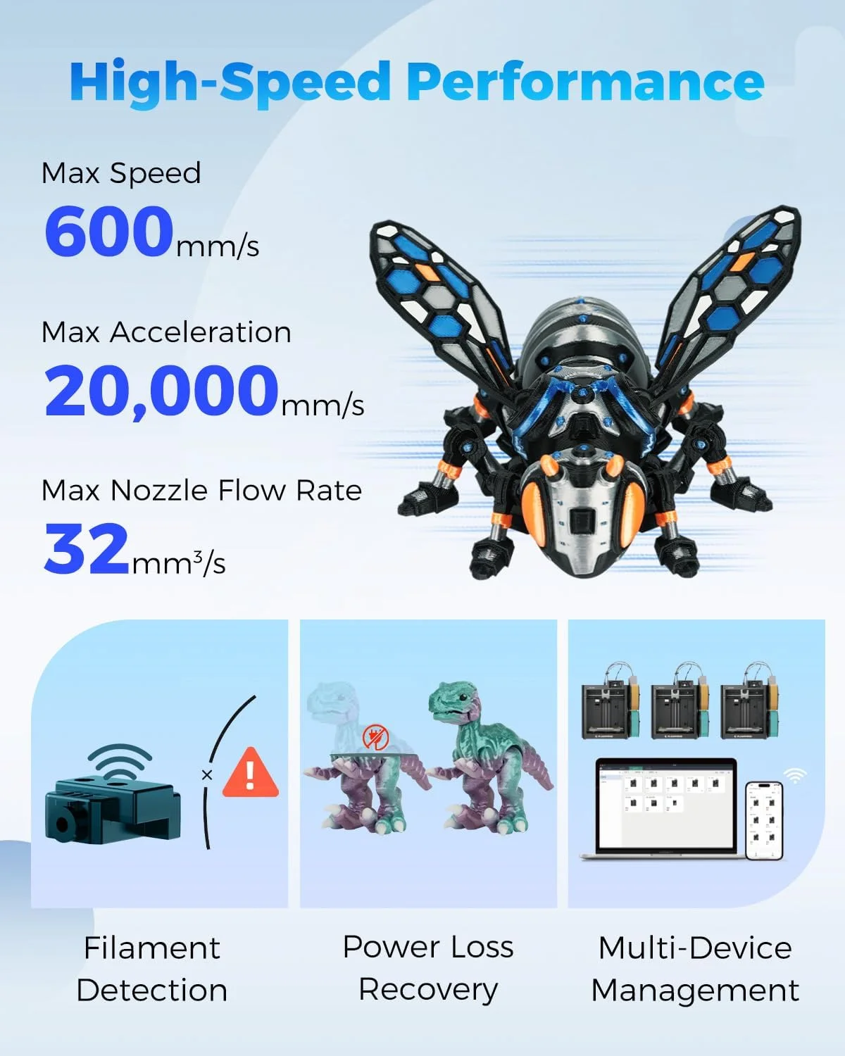 پرینتر سه بعدی FLASHFORGE AD5X، پرینتر سه بعدی چند رنگ با سیستم IFS، تراز خودکار کامل با حداکثر سرعت چاپ 600 میلی متر بر ثانیه و نازل حداکثر 300 درجه سانتیگراد، اندازه چاپ بزرگ 220 * 220 * 220 میلی متر (AD5X) پرینتر سه بعدی FLASHFORGE AD5X، پرینتر سه بعدی چند رنگ با سیستم IFS، تراز خودکار کامل با حداکثر سرعت چاپ 600 میلی متر بر ثانیه و نازل حداکثر 300 درجه سانتیگراد، اندازه چاپ بزرگ 220 * 220 * 220 میلی متر (AD5X)