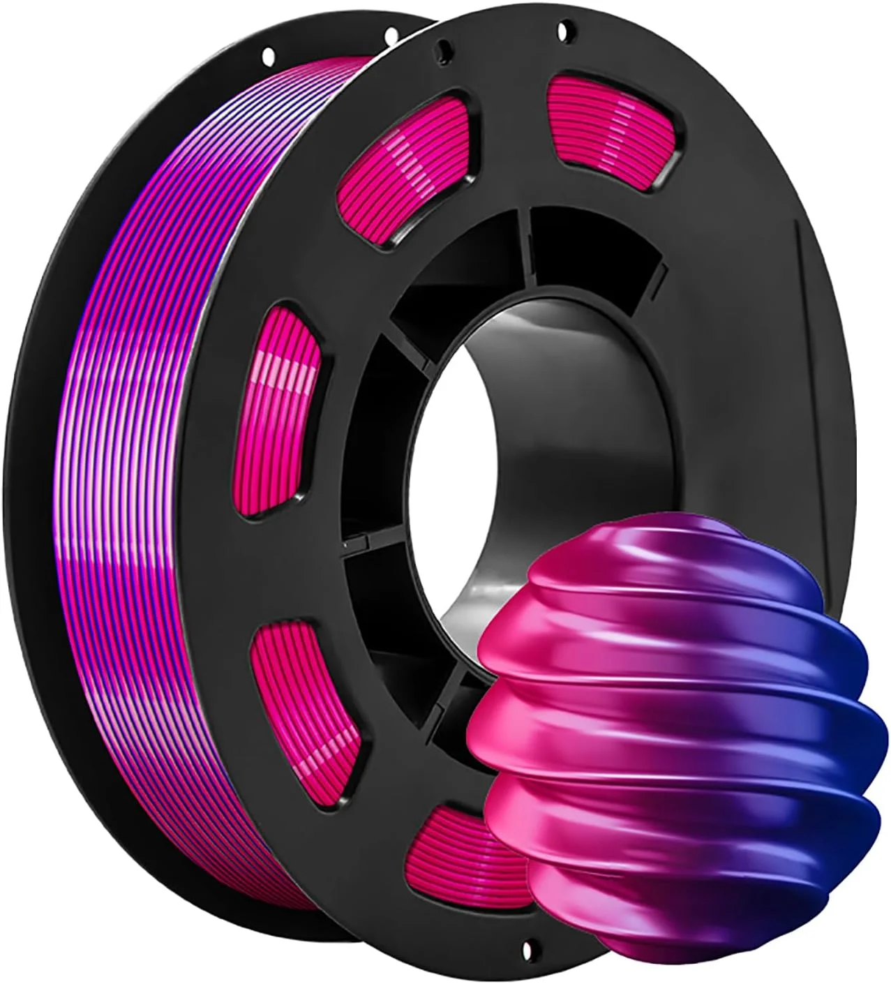 فیلامنت PLA ابریشمی گرادیانی برای پرینتر سه بعدی، متریال مدلینگ 1.75 میلی متر 200 گرم، فیلامنت پرینت با سرعت بالا، چقرمگی تقویت شده، بدون گرفتگی و تاب برداشتن، دقت ابعادی 0.02 میلی متر، آبی قرمز