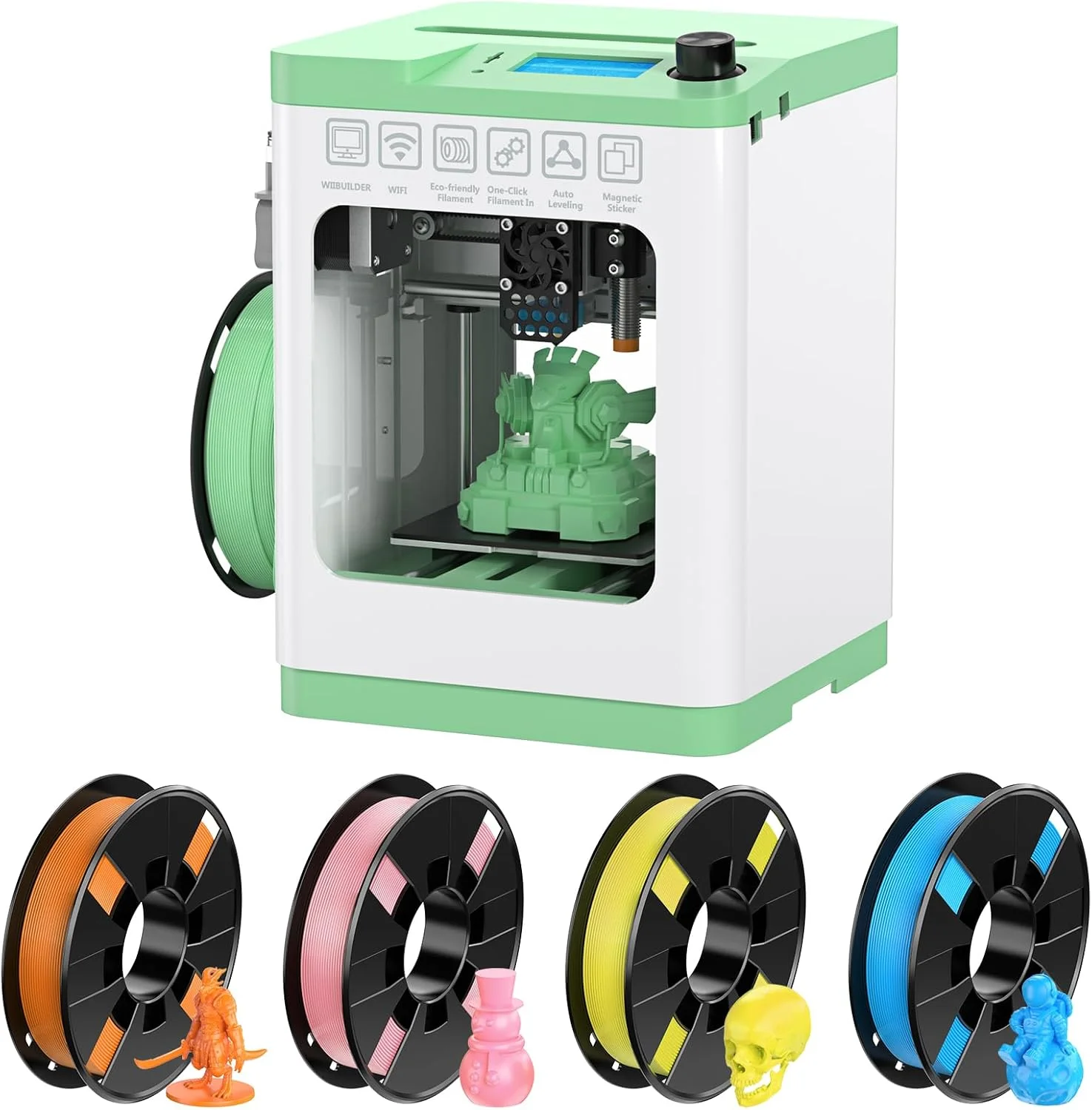 پرینتر سه بعدی کوچک Entina Mini 3D مدل Tina2S V12 به همراه بسته 4 رنگ فیلامنت PLA