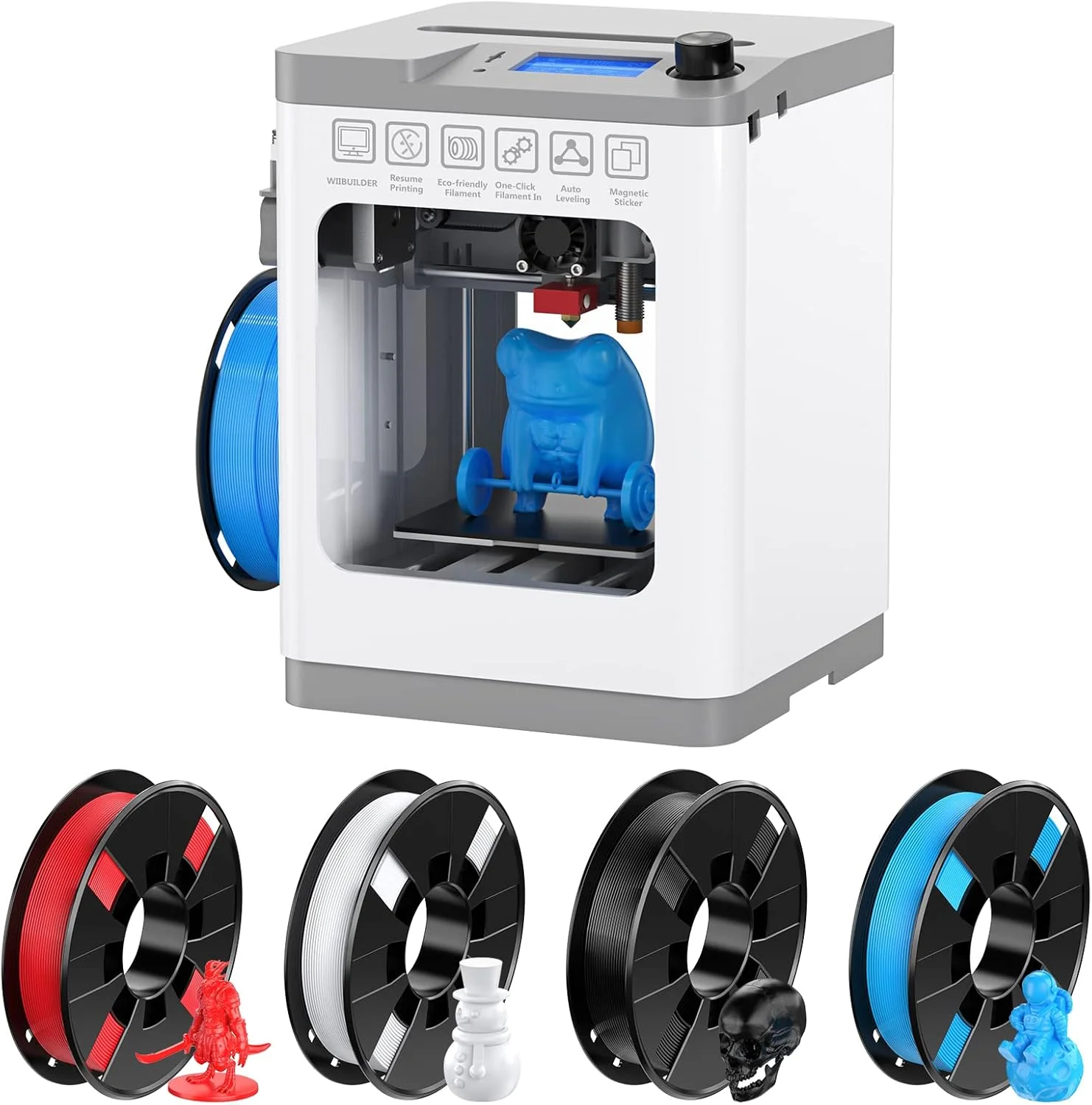 پرینتر سه بعدی ENTINA TINA2 به همراه 4 رنگ PLA (مشکی، سفید، آبی، قرمز)