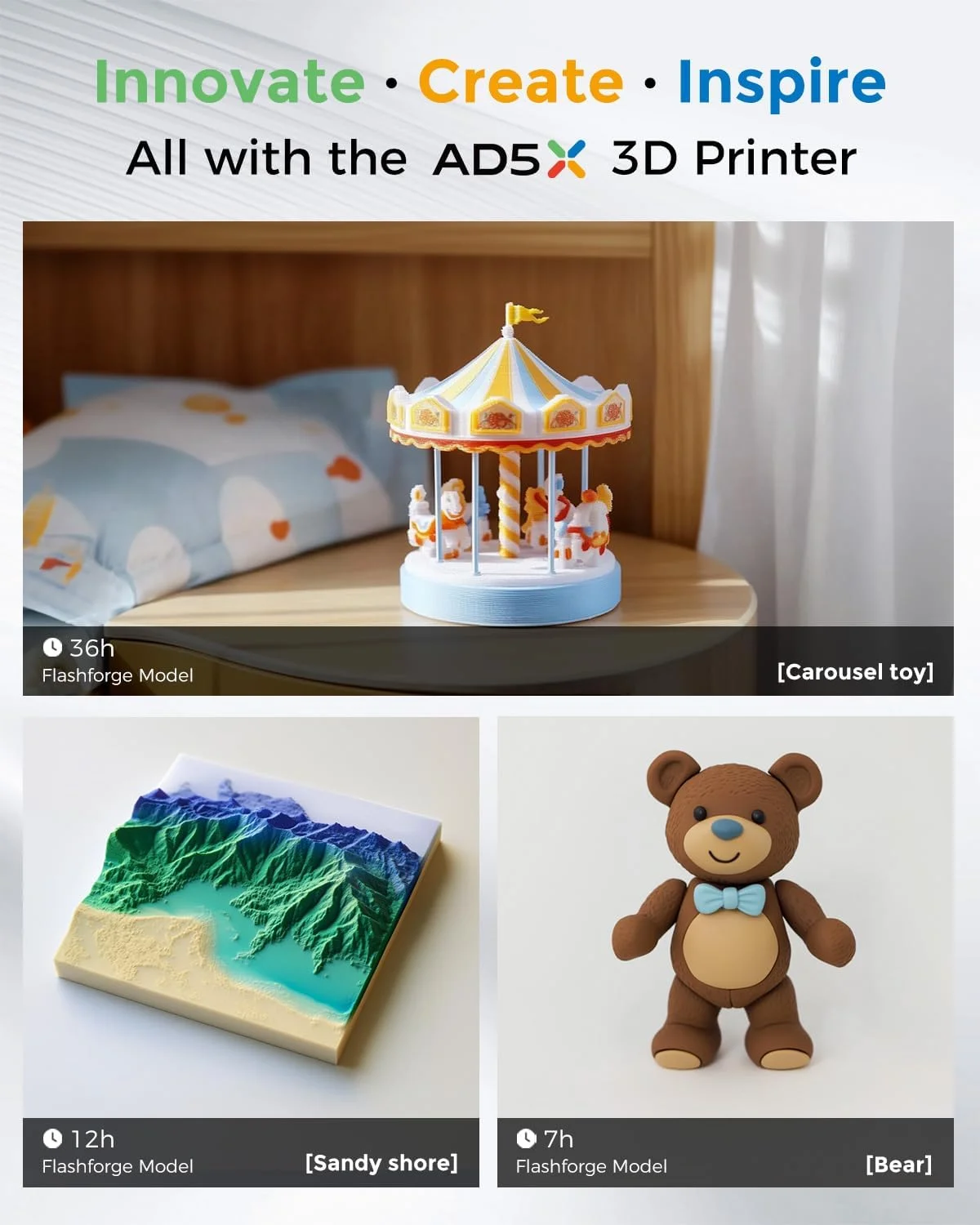 پرینتر سه بعدی چند رنگ FLASHFORGE AD5X با 4 رنگ و IFS، تراز خودکار کامل FDM، با حداکثر سرعت چاپ 600 میلیمتر بر ثانیه و نازل حداکثر 300 درجه سانتیگراد، اندازه چاپ بزرگ 220 * 220 * 220 میلیمتر پرینتر سه بعدی چند رنگ FLASHFORGE AD5X با 4 رنگ و IFS، تراز خودکار کامل FDM، با حداکثر سرعت چاپ 600 میلیمتر بر ثانیه و نازل حداکثر 300 درجه سانتیگراد، اندازه چاپ بزرگ 220 * 220 * 220 میلیمتر