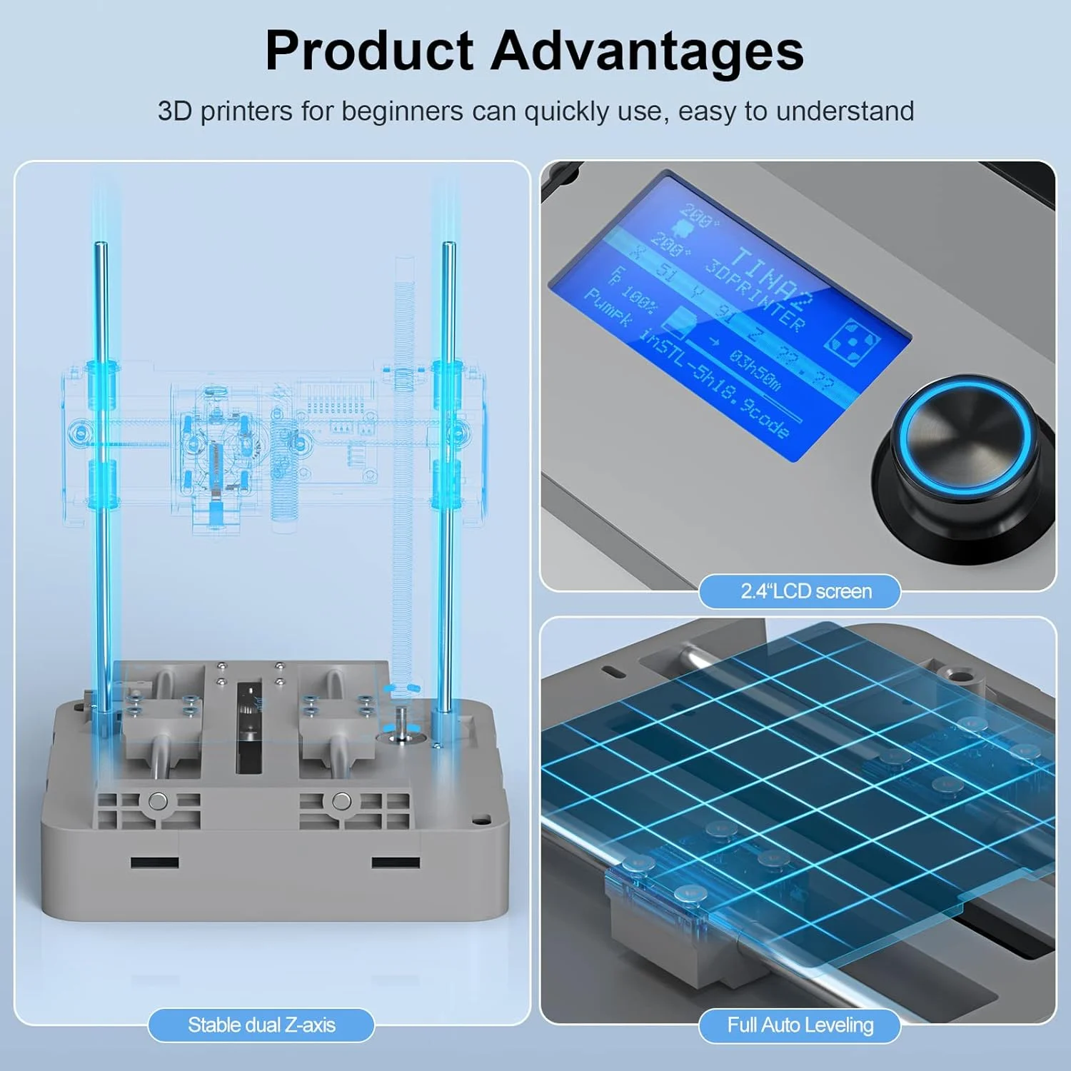 پرینتر سه بعدی ENTINA TINA2 به همراه 4 رنگ PLA (مشکی، سفید، آبی، قرمز) پرینتر سه بعدی ENTINA TINA2 به همراه 4 رنگ PLA (مشکی، سفید، آبی، قرمز)