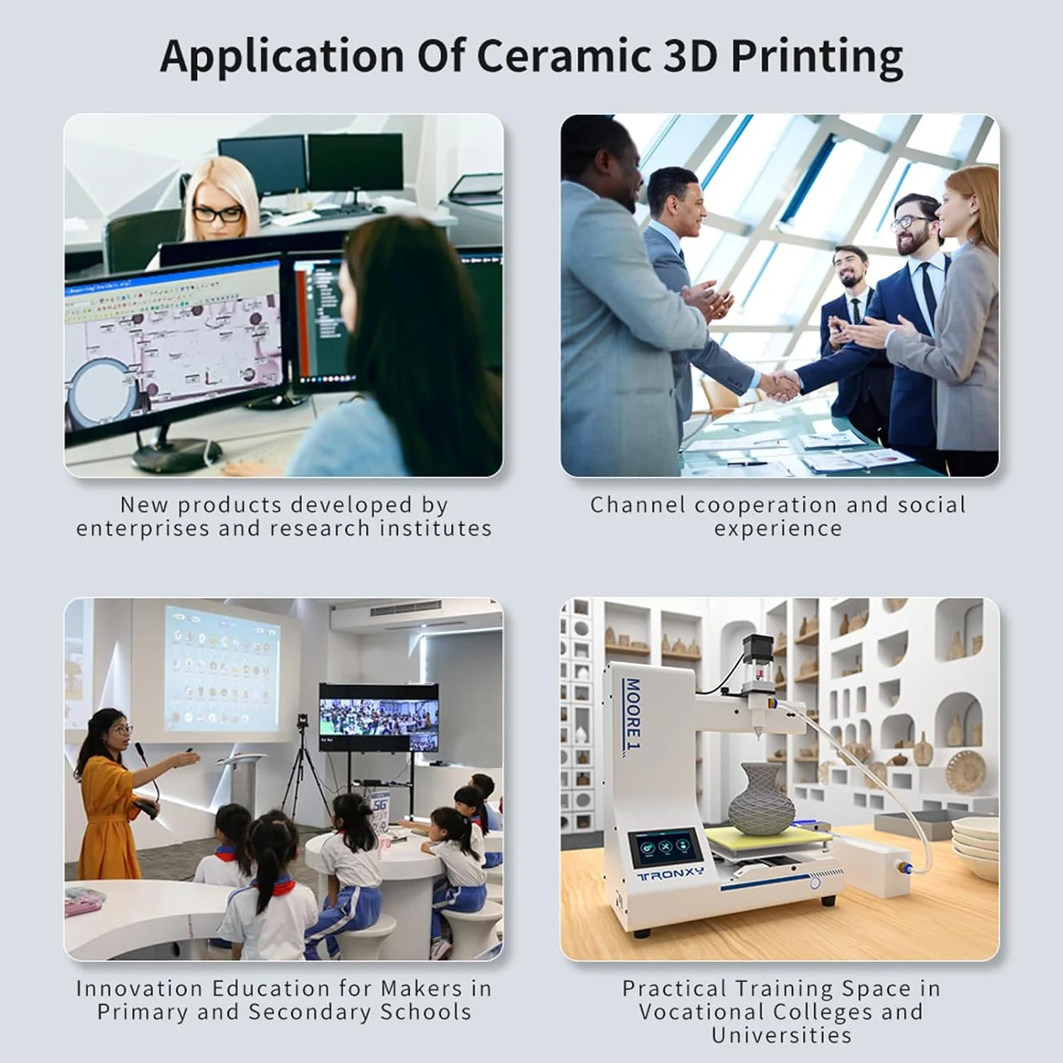 پرینتر سه بعدی رسی TRONXY Moore1، پرینترهای سه بعدی کوچک قالب‌گیری رسوب مایع برای سرامیک، مناسب افراد مبتدی، کودکان و بزرگسالان با صفحه نمایش LCD، اندازه ساخت: 180x180x180 میلی‌متر