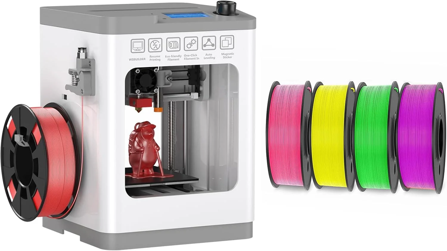 پرینتر سه بعدی کوچک Tina2 به همراه فیلامنت PLA یک کیلوگرمی (4 بسته 250 گرمی) - صورتی، زرد، سبز، بنفش پرینتر سه بعدی کوچک Tina2 به همراه فیلامنت PLA یک کیلوگرمی (4 بسته 250 گرمی) - صورتی، زرد، سبز، بنفش