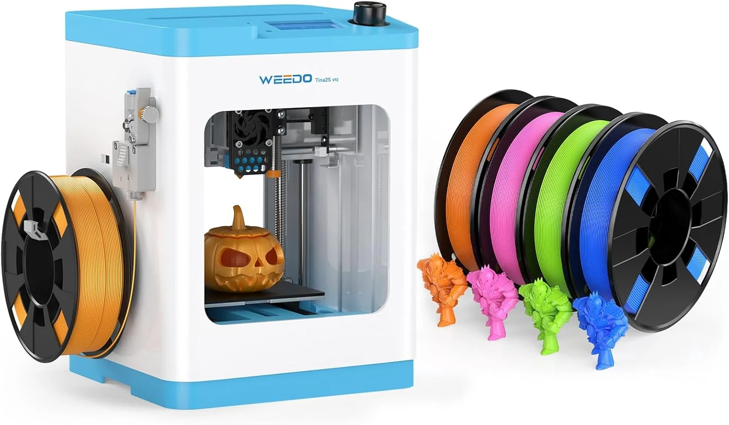 TINA2S به همراه 4 رول فیلامنت PLA 200 گرمی، 4 رول فیلامنت پرینتر سه بعدی 200 گرمی سبز روشن/نارنجی/آبی جواهر/صورتی TINA2S به همراه 4 رول فیلامنت PLA 200 گرمی، 4 رول فیلامنت پرینتر سه بعدی 200 گرمی سبز روشن/نارنجی/آبی جواهر/صورتی