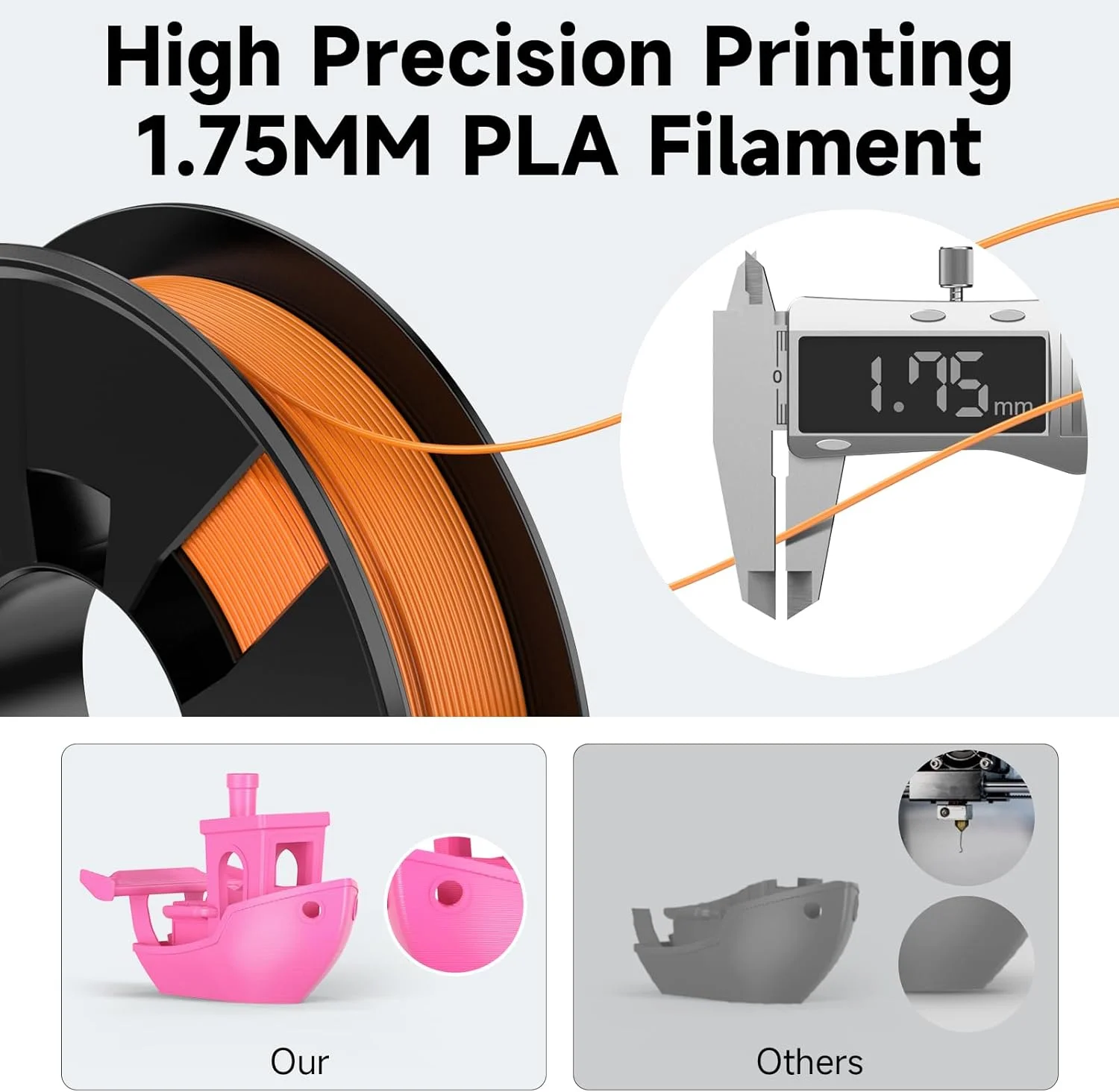 TINA2S به همراه 4 رول فیلامنت PLA 200 گرمی، 4 رول فیلامنت پرینتر سه بعدی 200 گرمی سبز روشن/نارنجی/آبی جواهر/صورتی