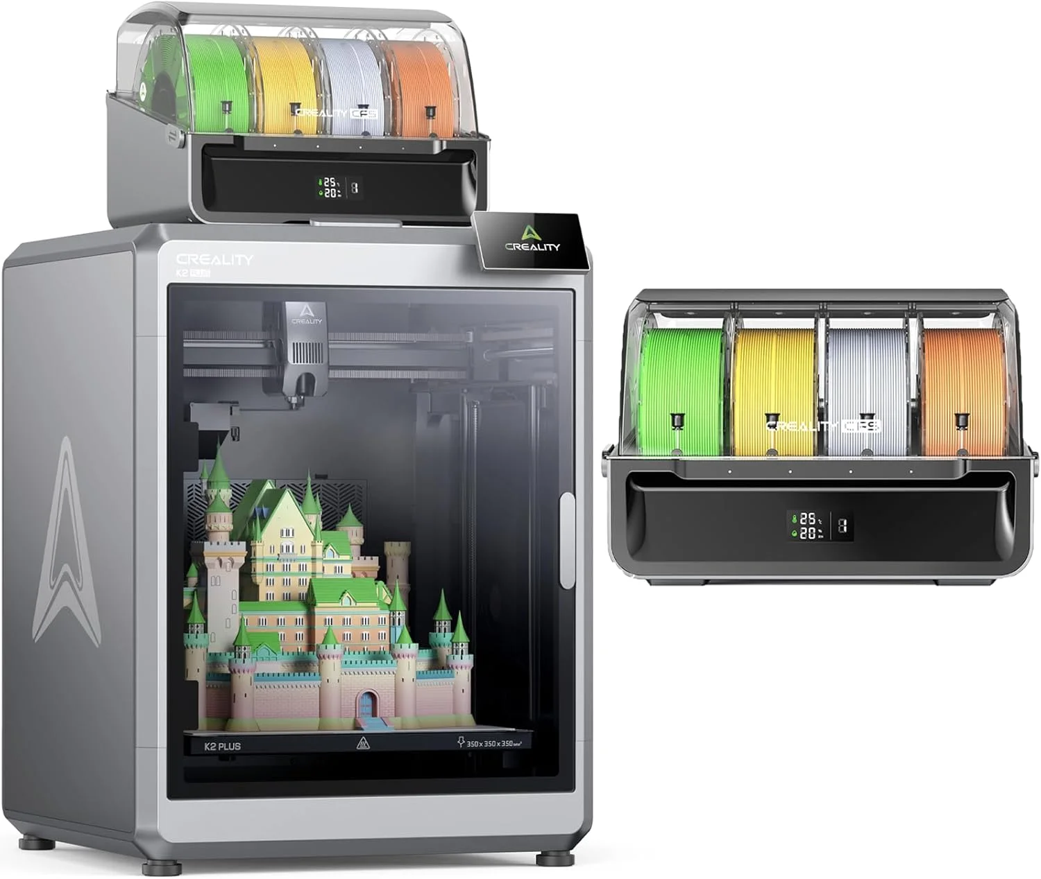 پرینتر سه بعدی Creality K2 Plus Combo، چاپ چند رنگ با CFS، تراز اتوماتیک کامل، اکسترودر درایو مستقیم نسل بعدی، حجم ساخت 350 * 350 * 350 میلی متر (K2 Plus+CFS*2) پرینتر سه بعدی Creality K2 Plus Combo، چاپ چند رنگ با CFS، تراز اتوماتیک کامل، اکسترودر درایو مستقیم نسل بعدی، حجم ساخت 350 * 350 * 350 میلی متر (K2 Plus+CFS*2)