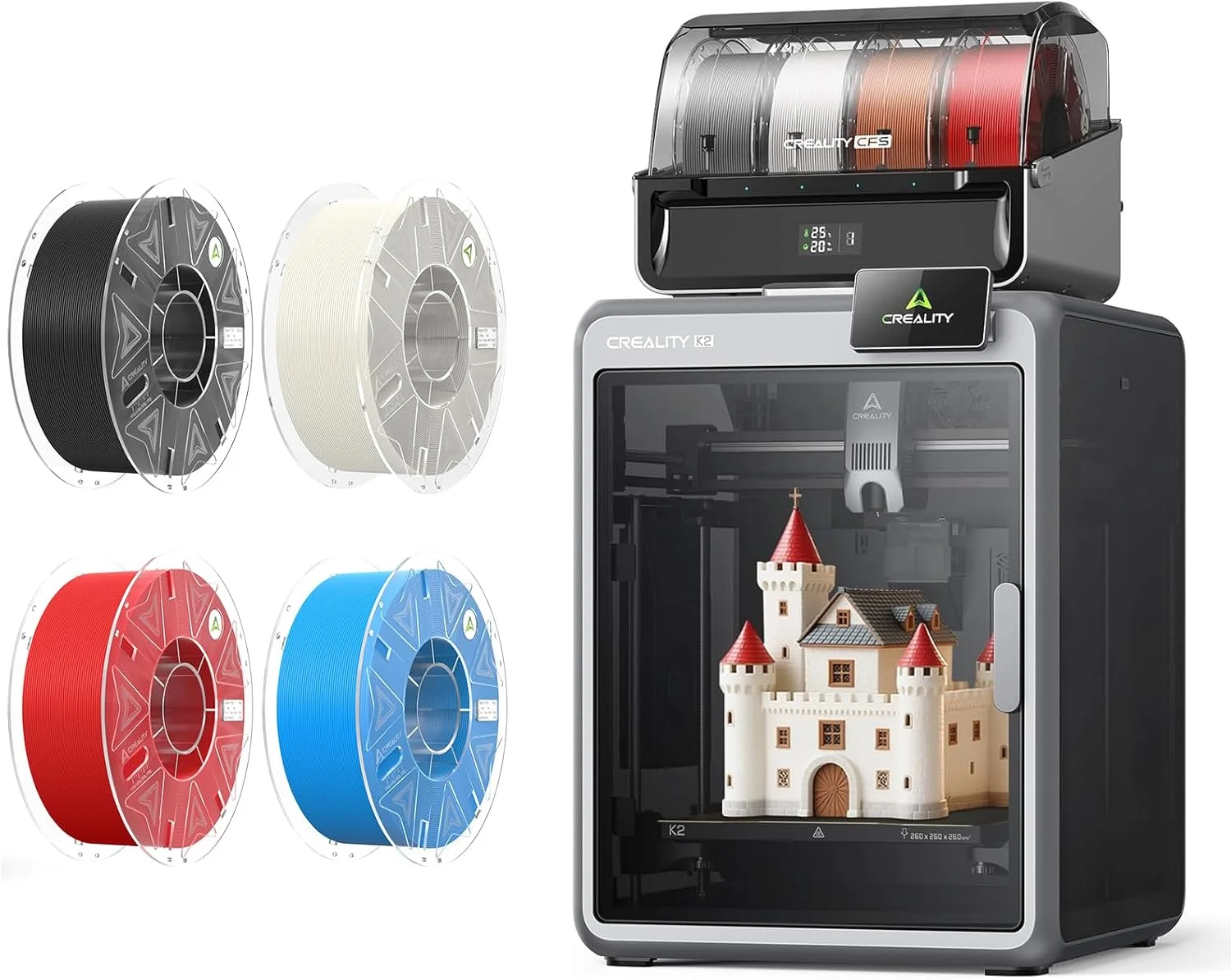 دستگاه چاپگر سه بعدی چند رنگی Creality K2 Combo با CFS و فیلامنت Hyper PLA 4KG دستگاه چاپگر سه بعدی چند رنگی Creality K2 Combo با CFS و فیلامنت Hyper PLA 4KG