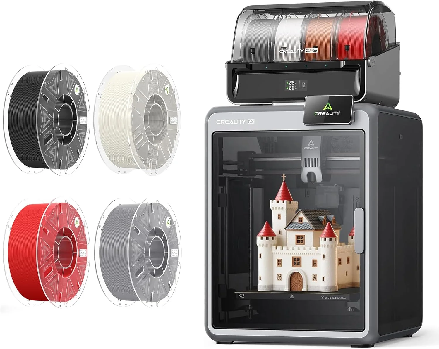 دستگاه چاپگر سه بعدی چند رنگی Creality K2 Combo با CFS و فیلامنت Hyper PLA 4KG دستگاه چاپگر سه بعدی چند رنگی Creality K2 Combo با CFS و فیلامنت Hyper PLA 4KG