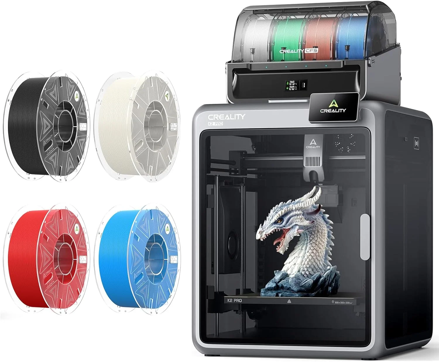 دستگاه چاپگر سه بعدی چند رنگی Creality K2 Pro Combo به همراه CFS و فیلامنت هایپر PLA کرالیتی RFID 4KG دستگاه چاپگر سه بعدی چند رنگی Creality K2 Pro Combo به همراه CFS و فیلامنت هایپر PLA کرالیتی RFID 4KG