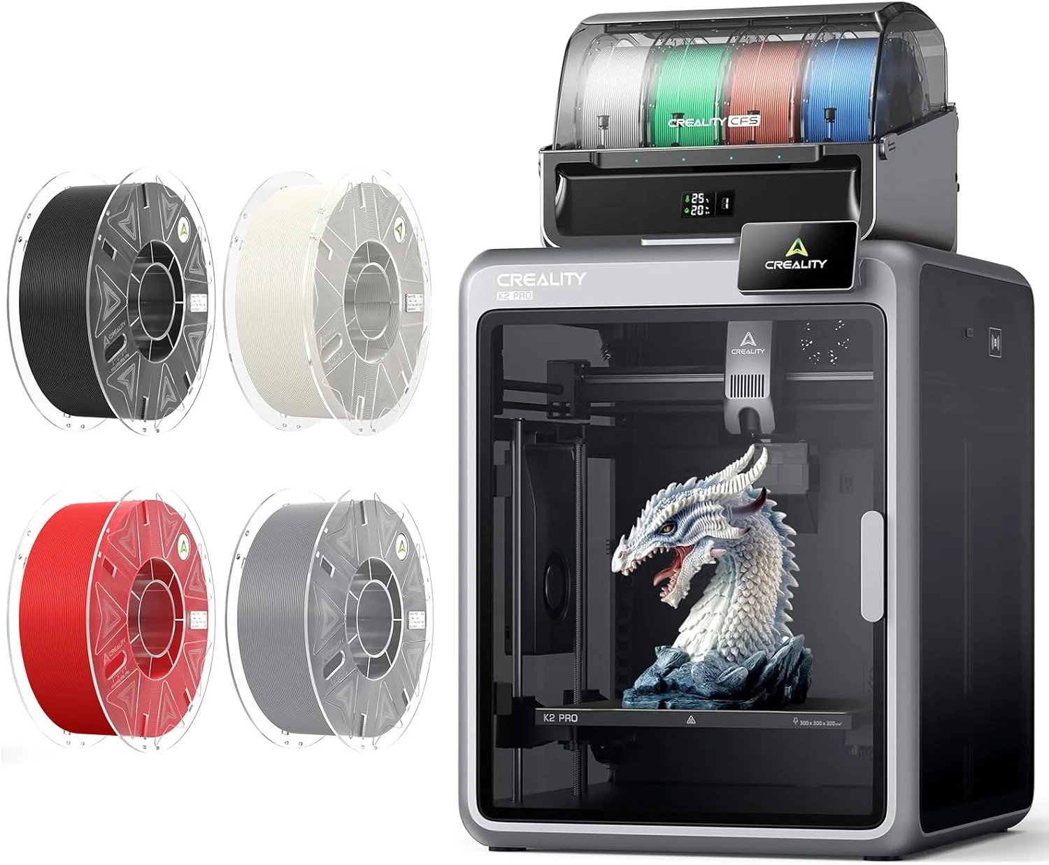 پرینتر سه بعدی Creality K2 Pro Combo، دستگاه پرینتر سه بعدی چند رنگ با CFS، فیلامنت RFID Hyper PLA 4KG