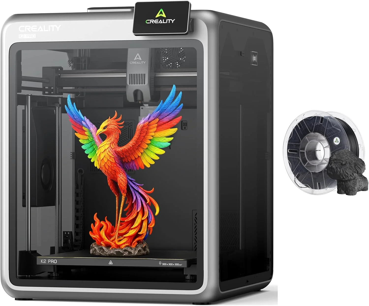 پرینتر سه بعدی Creality K2 Pro (A)، بسته چاپ چند رنگ با پشتیبانی از فیلامنت Hyper RFID PLA CFS (مشکی)