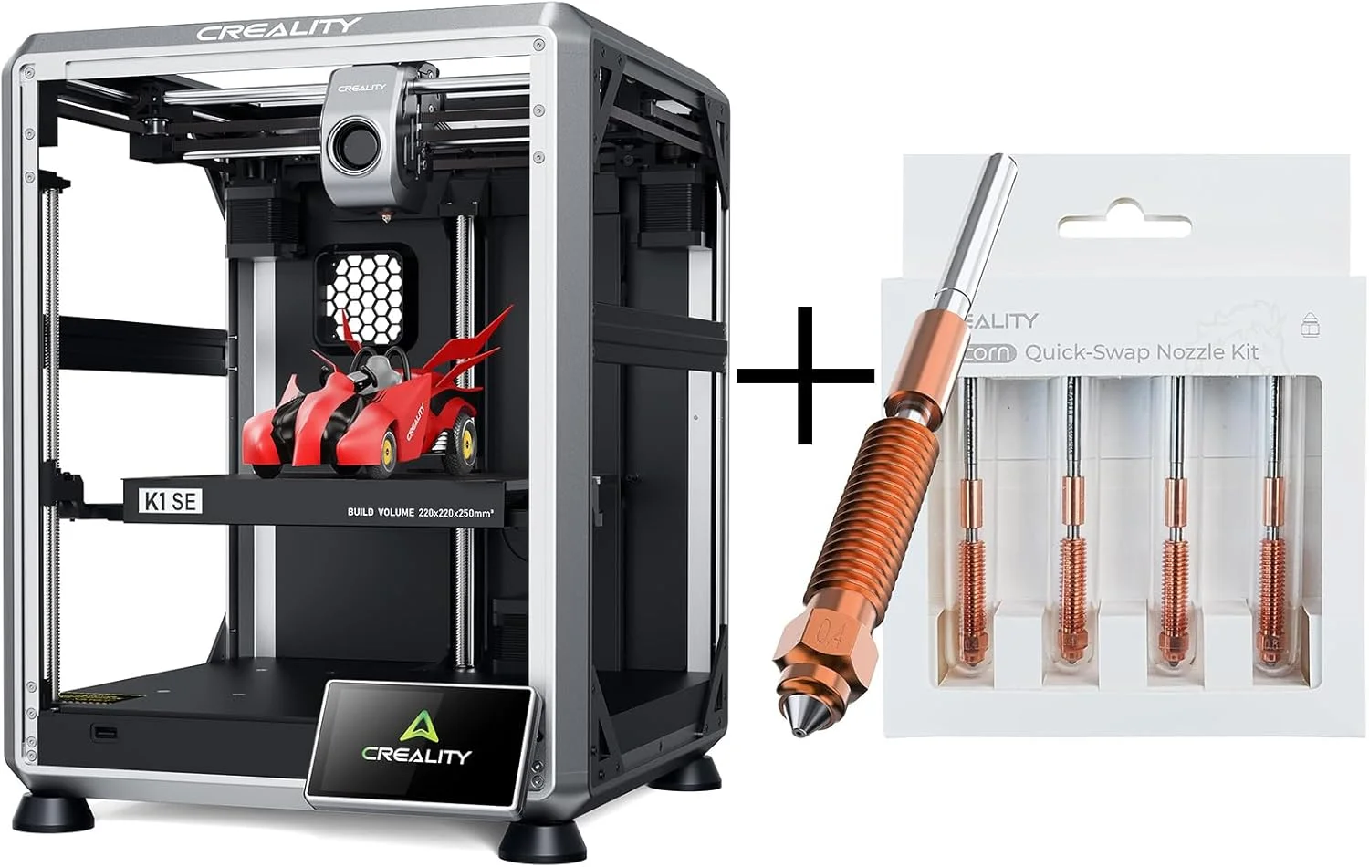 دستگاه چاپ سه بعدی کرالیتی K1 SE و بسته چهارتایی نازل تعویض سریع با جریان بالا دستگاه چاپ سه بعدی کرالیتی K1 SE و بسته چهارتایی نازل تعویض سریع با جریان بالا