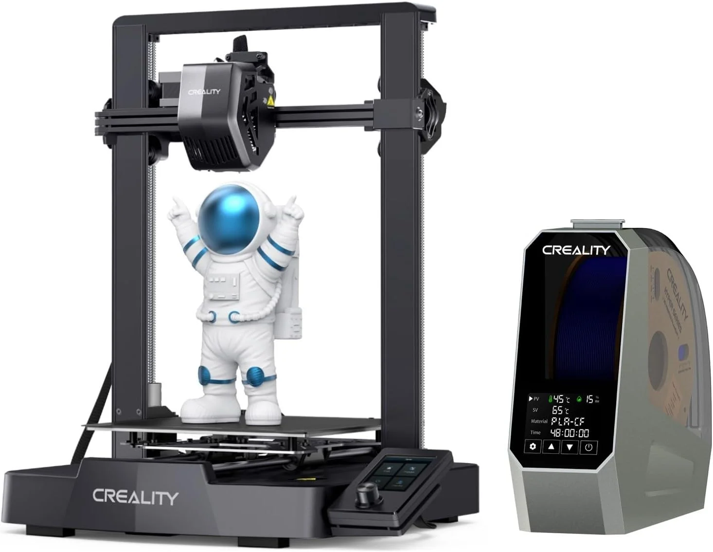 پرینتر سه بعدی کرالیتی Ender 3 V3 SE به همراه جعبه نگهداری و خشک کننده فیلامنت Creality Space Pi