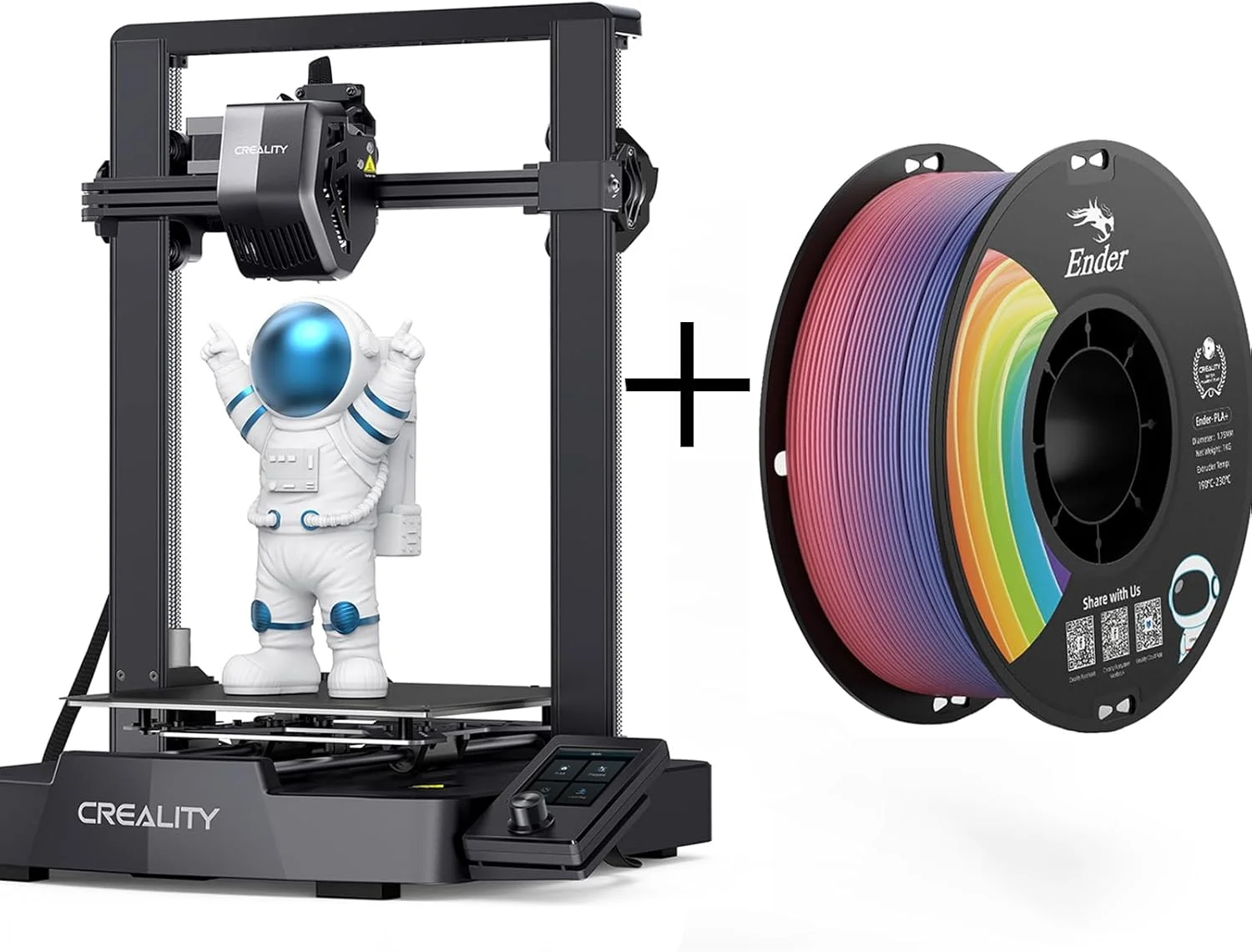 پرینتر سه بعدی کرالیتی Ender 3 V3 SE به همراه فیلامنت PLA+ 1.75mm چند رنگ