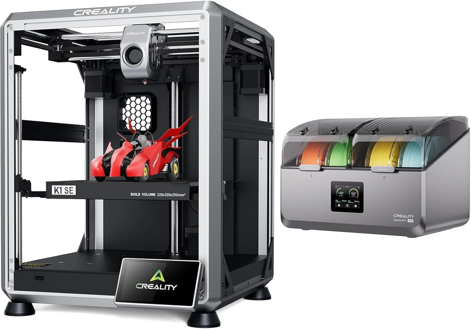 بسته پرینتر سه بعدی کرالیتی K1 SE به همراه جعبه خشک کننده فیلامنت Space Pi X4
