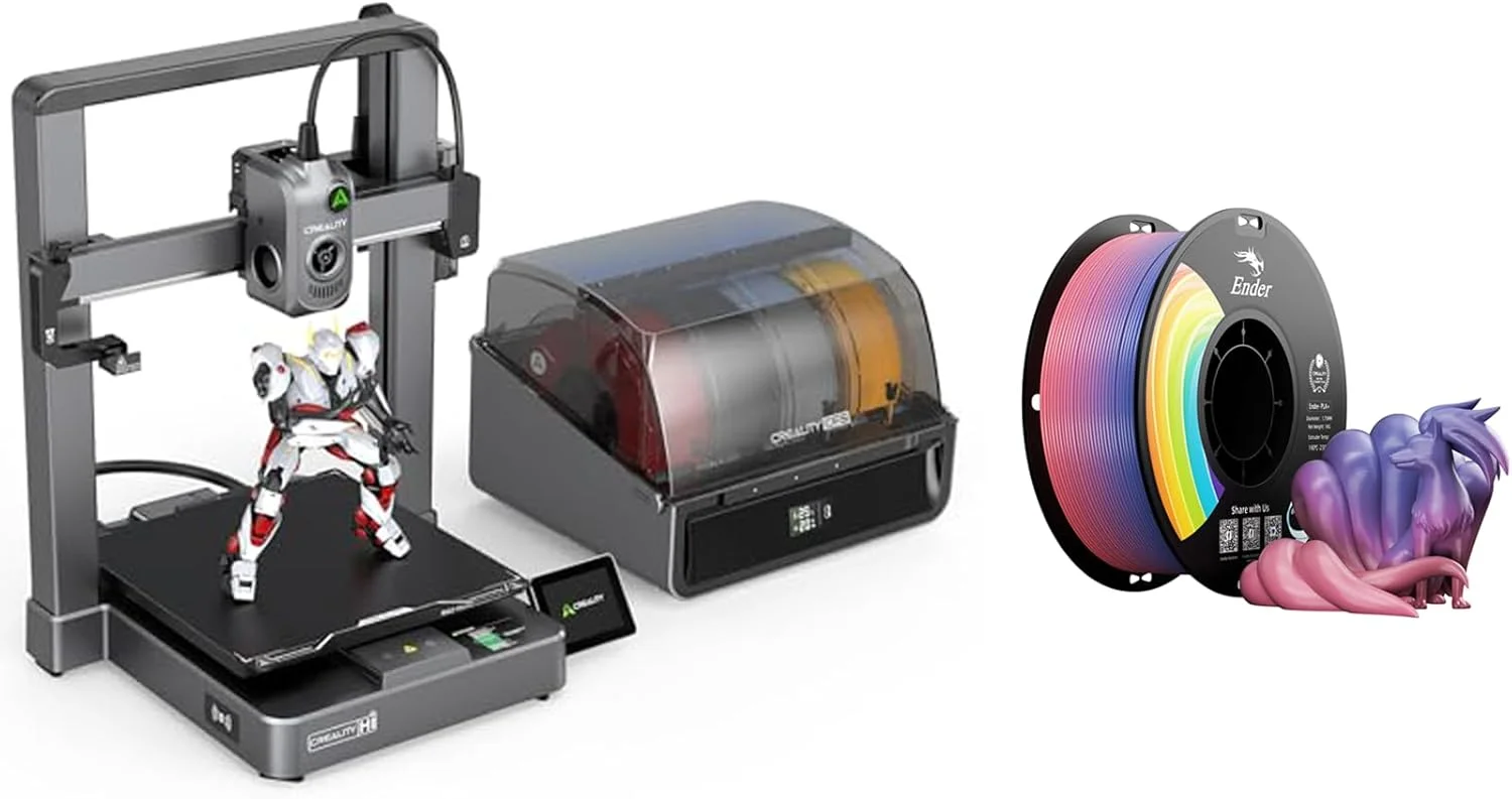 بسته پرینتر سه بعدی چند رنگی Creality Hi Combo به همراه فیلامنت رنگین کمانی PLA+