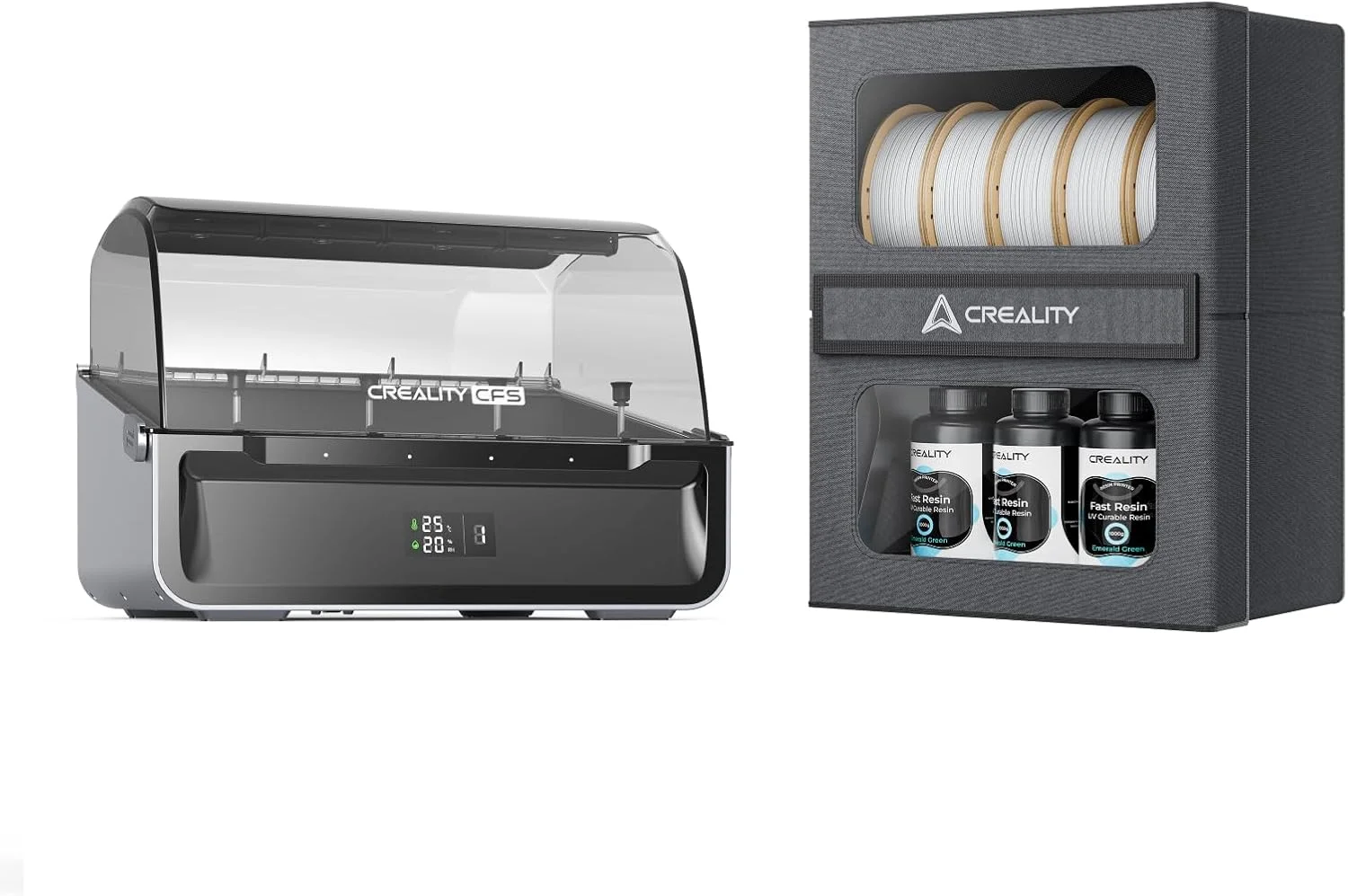 سیستم CFS کرالیتی برای پرینتر سه بعدی K2 Plus، به همراه جعبه نگهداری فیلامنت 10 کیلوگرمی کرالیتی