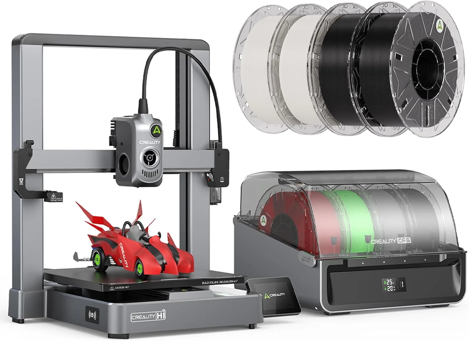 بسته پرینتر سه بعدی Creality Hi Combo (A) به همراه فیلامنت پرینتر سه بعدی Hyper RFID (2سفید+2مشکی)