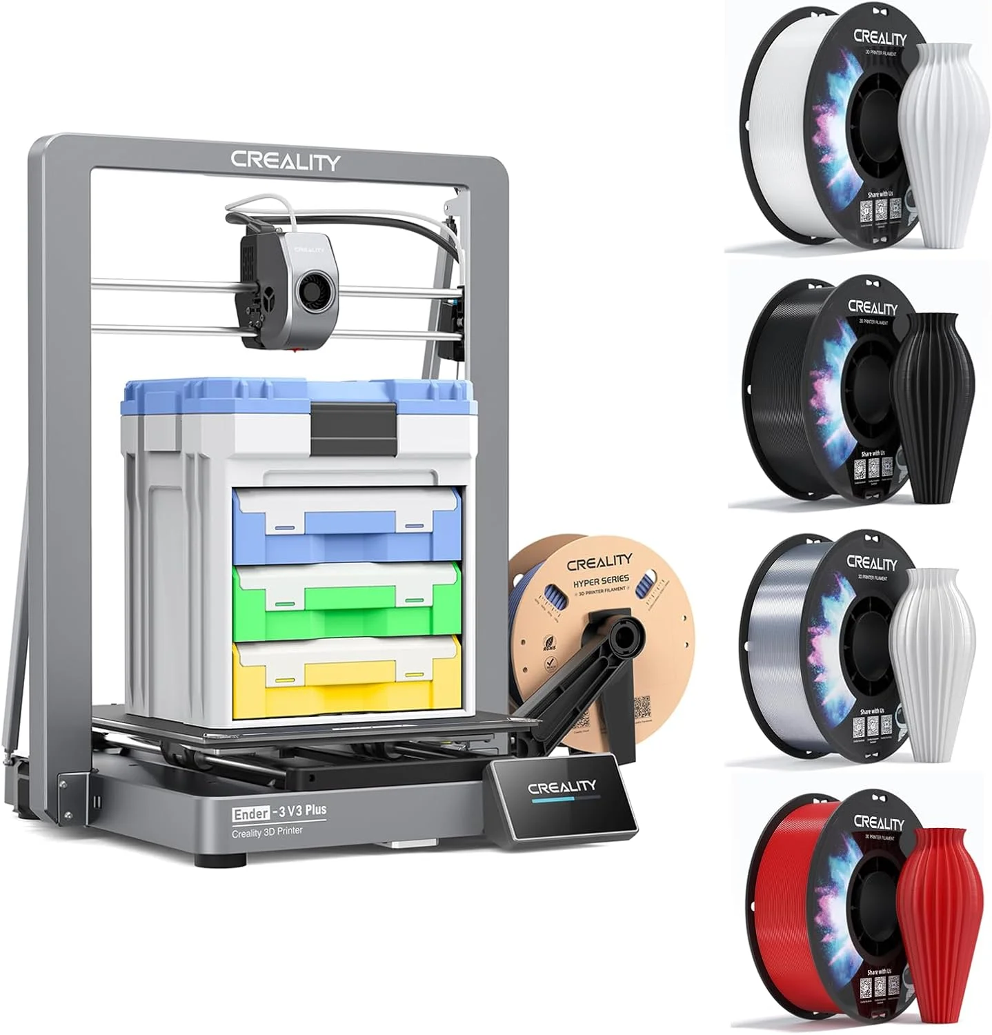 بسته پرینتر سه بعدی Creality Ender 3 V3 Plus به همراه فیلامنت PETG 1.75mm