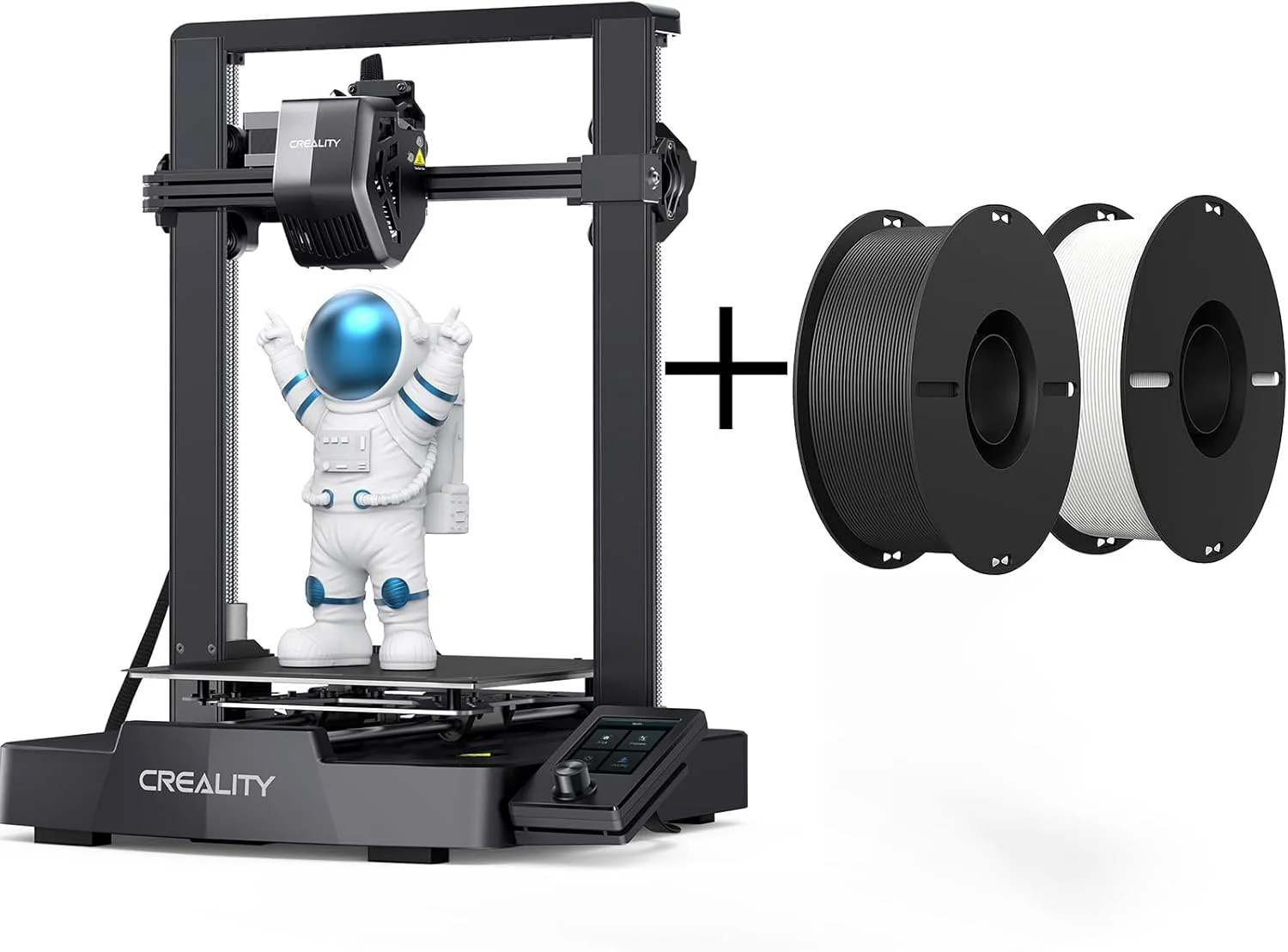 بسته پرینتر سه بعدی Creality Ender 3 V3 SE به همراه 2 بسته فیلامنت PLA 1.75mm مشکی + سفید