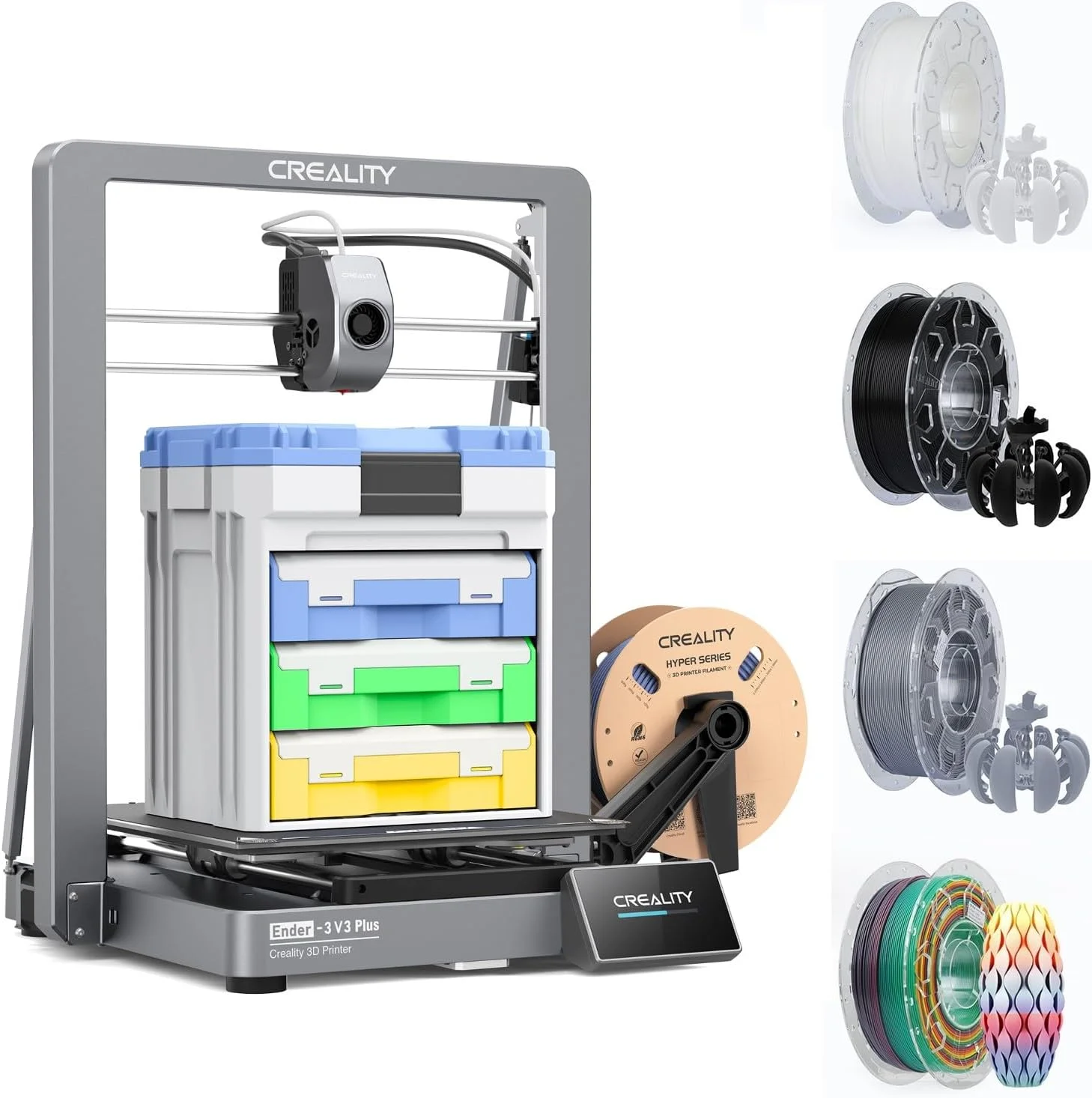 بسته پرینتر سه بعدی Creality Ender 3 V3 Plus به همراه فیلامنت PLA 1.75mm