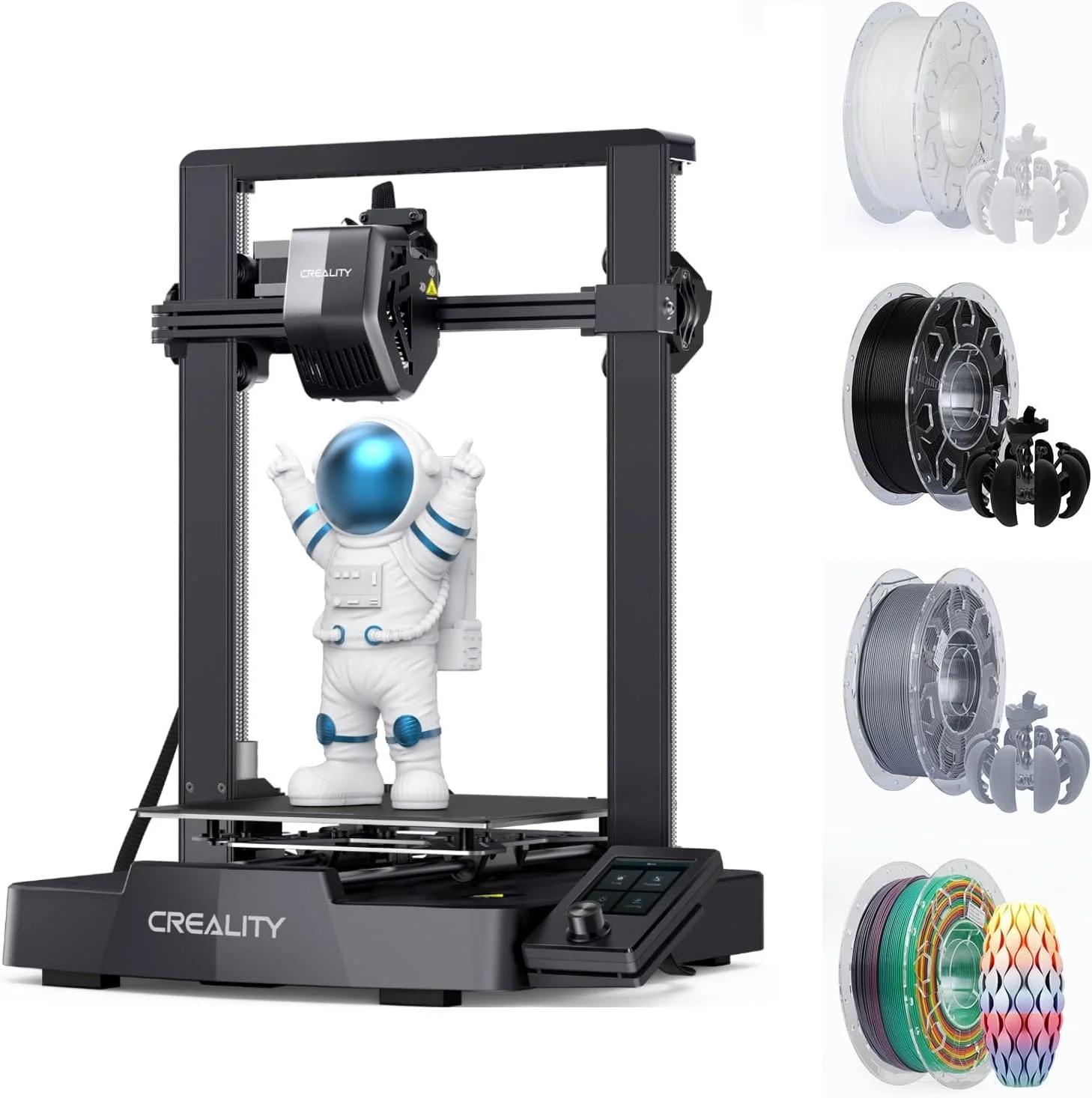 پرینتر سه بعدی کرالیتی Ender 3 V3 SE، همراه با فیلامنت PLA کرالیتی 1.75 میلی‌متری