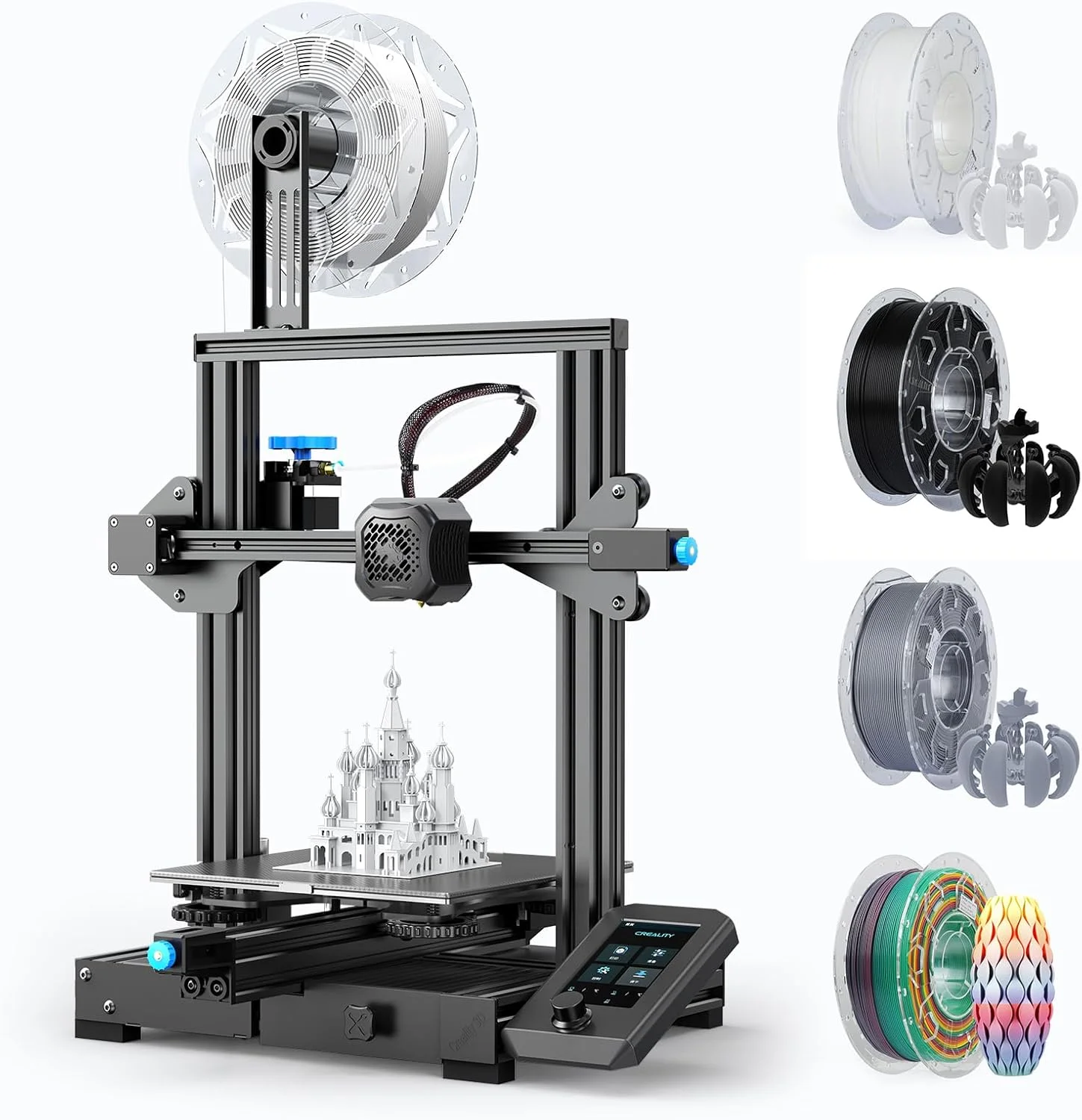 بسته پرینتر سه بعدی Creality Ender 3 V2 به همراه فیلامنت PLA کرالیتی 1.75 میلی متر