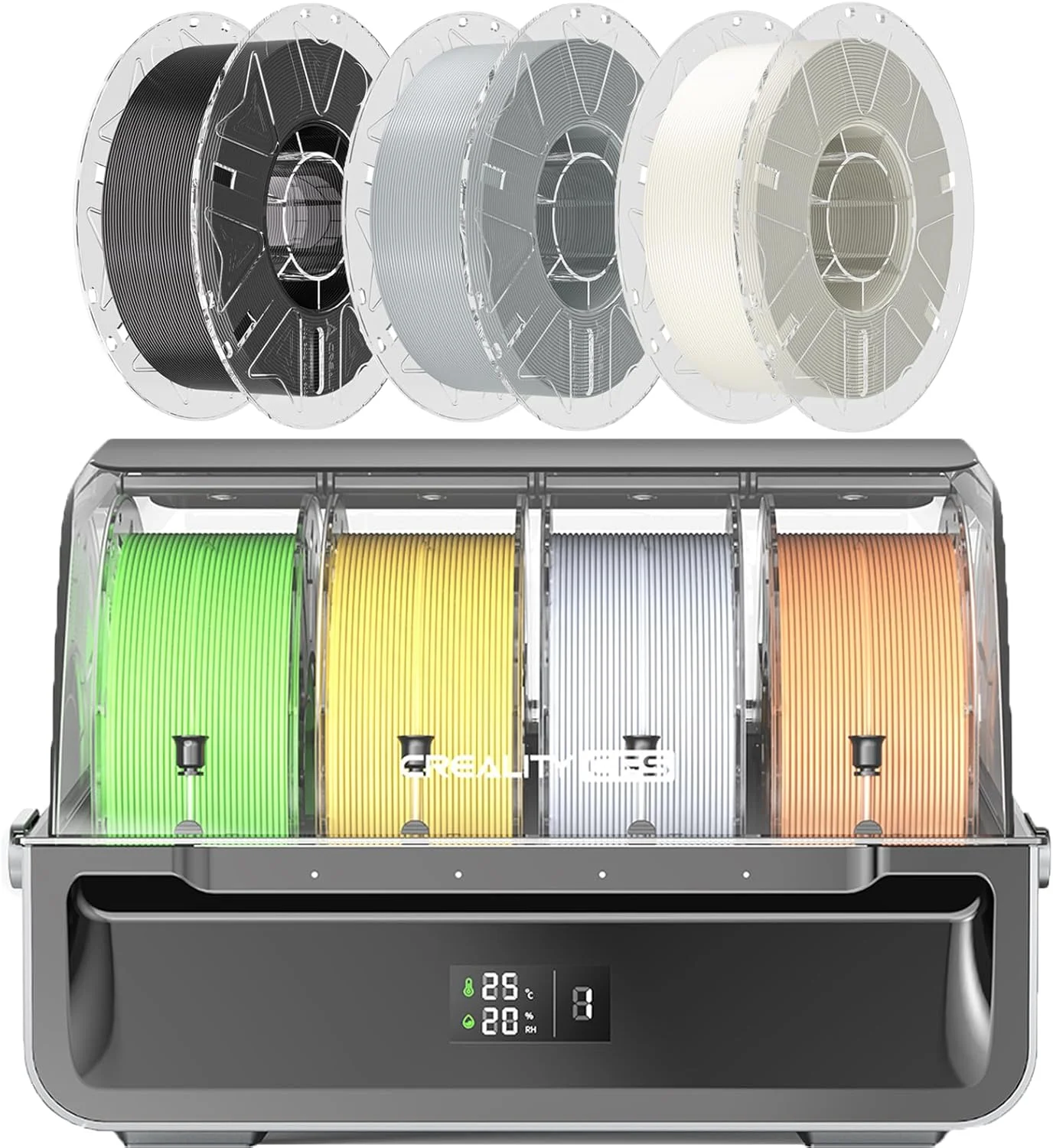 سیستم رنگی چندگانه پرینتر سه بعدی Creality CFS به همراه سیستم خودکار فیلامنت و فیلامنت PLA با RFID، 3 کیلوگرم، مناسب برای K2 Plus Combo (سفید، مشکی و خاکستری) سیستم رنگی چندگانه پرینتر سه بعدی Creality CFS به همراه سیستم خودکار فیلامنت و فیلامنت PLA با RFID، 3 کیلوگرم، مناسب برای K2 Plus Combo (سفید، مشکی و خاکستری)