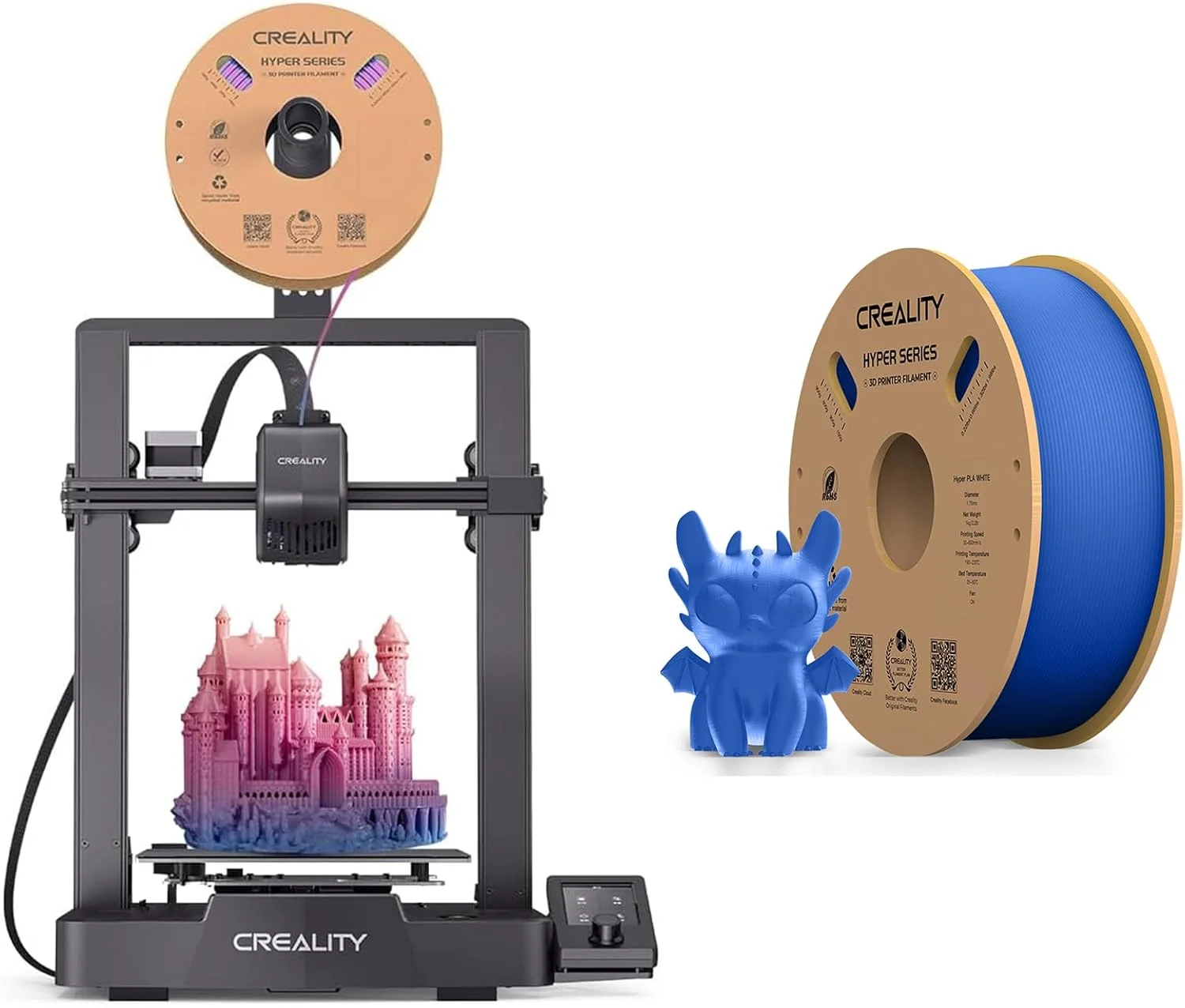 Creality Ender-3 V3 SE Official 3D Printer 250mm/s Max Printing Speed Upgraded Visual UI Auto Filament Loading and Unloading Sprite Direct Extruder CR Touch Auto Leveling with Hyper Blue