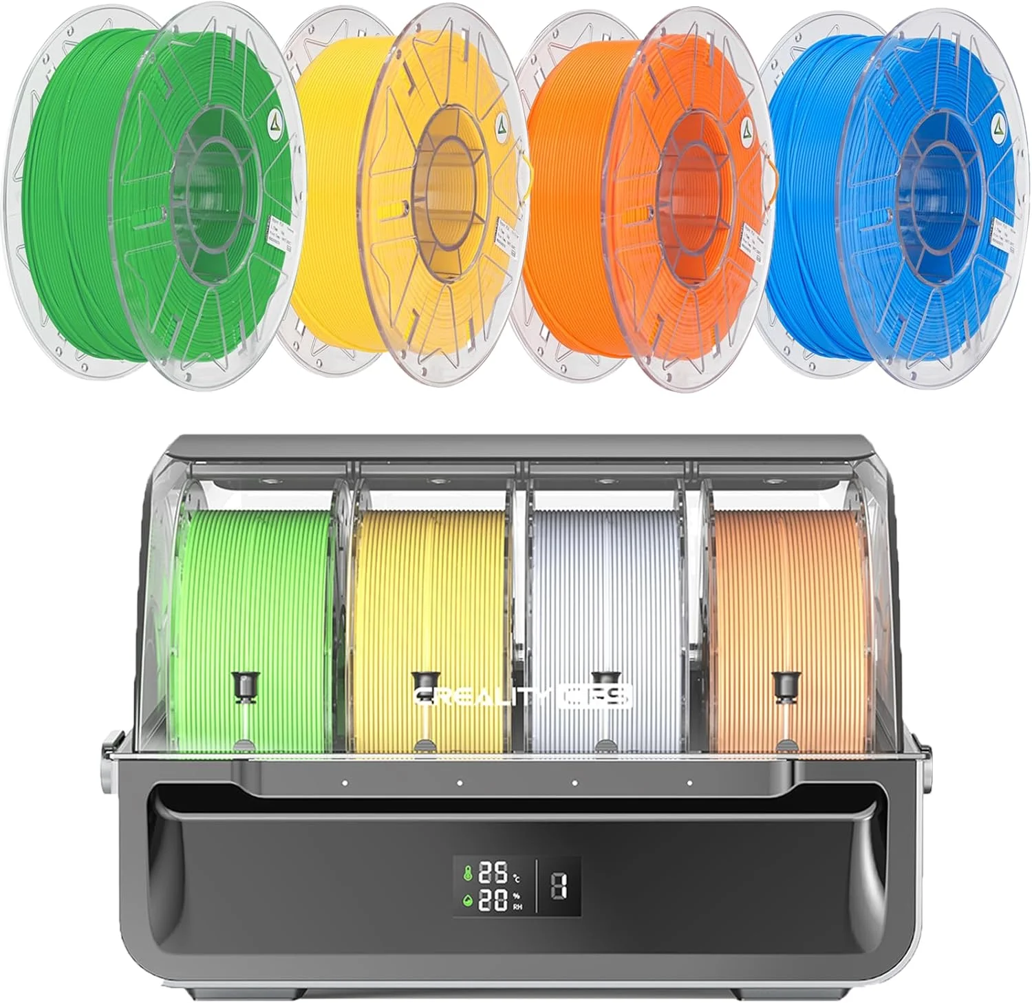 سیستم خودکار فیلامنت Creality CFS برای پرینتر سه بعدی K2 Plus، همراه با فیلامنت PLA RFID 4KG (زرد، نارنجی، سبز) سیستم خودکار فیلامنت Creality CFS برای پرینتر سه بعدی K2 Plus، همراه با فیلامنت PLA RFID 4KG (زرد، نارنجی، سبز)