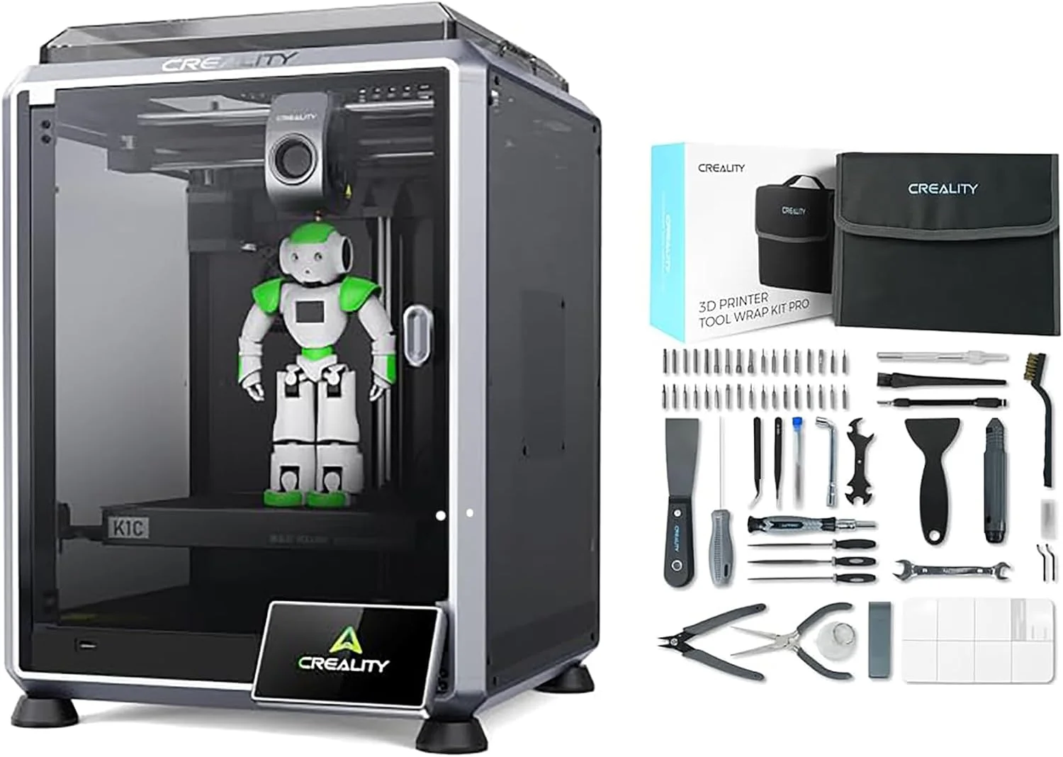 بسته پرینتر سه بعدی Creality K1C به همراه کیت ابزار پرینتر سه بعدی
