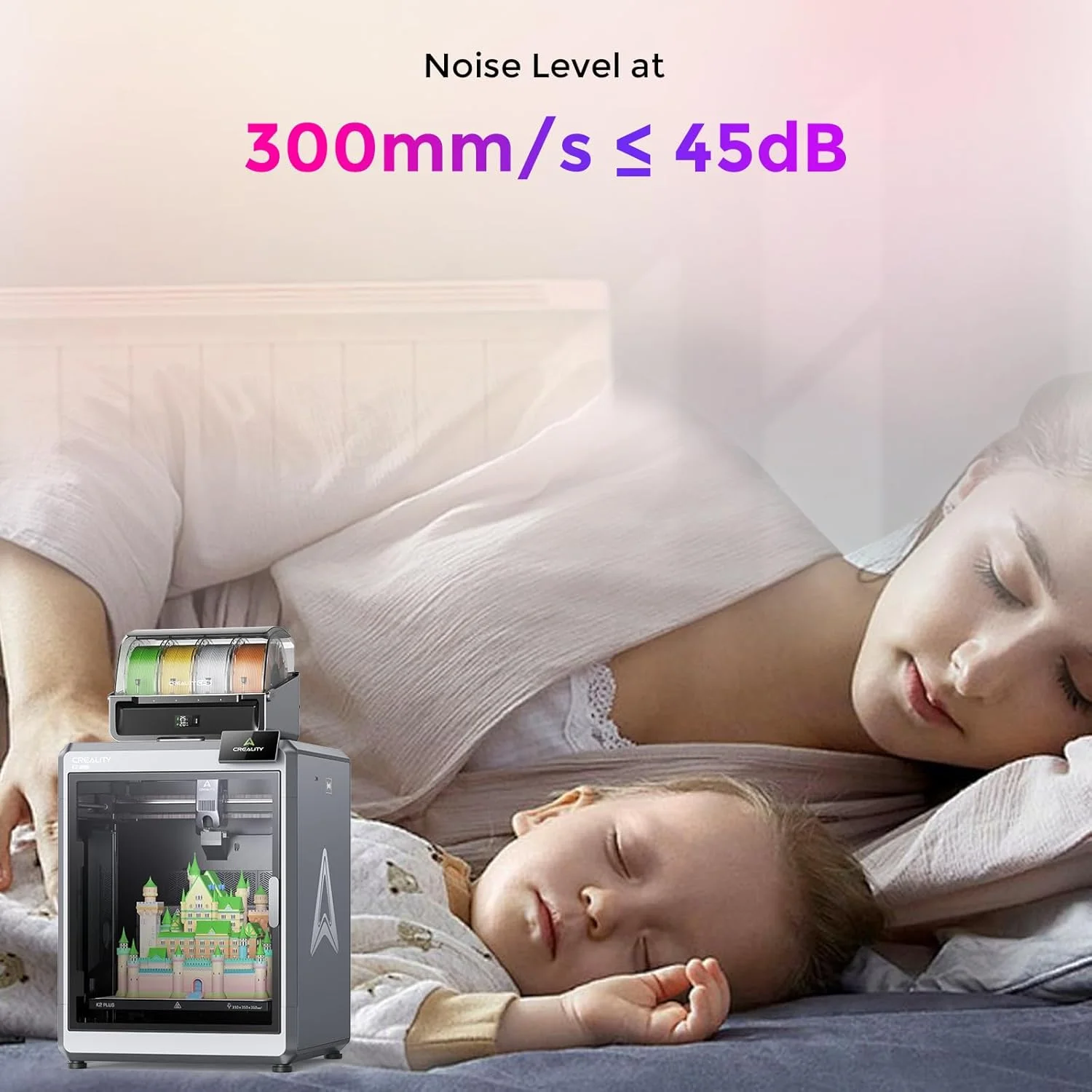 پرینتر سه بعدی ترکیبی Creality K2 Plus، چاپ چند رنگ با 16 رنگ، چاپ با سرعت بالا 600 میلی متر بر ثانیه، دوربین های هوش مصنوعی دوگانه برای نظارت، تراز خودکار کامل، حجم ساخت بزرگ 350×350×350 میلی متر