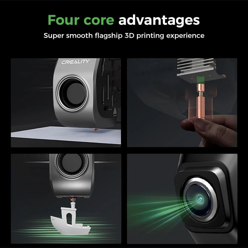 پرینتر سه بعدی Creality K1C، دستگاه چاپ سه بعدی ارتقا یافته K1 با دوربین هوش مصنوعی، سرعت بالای 600 میلی‌متر بر ثانیه، جزئیات صاف 0.1 میلی‌متری، تراز خودکار، خودآزمایی با یک ضربه، اندازه چاپ 8.66x8.66x9.84 اینچ