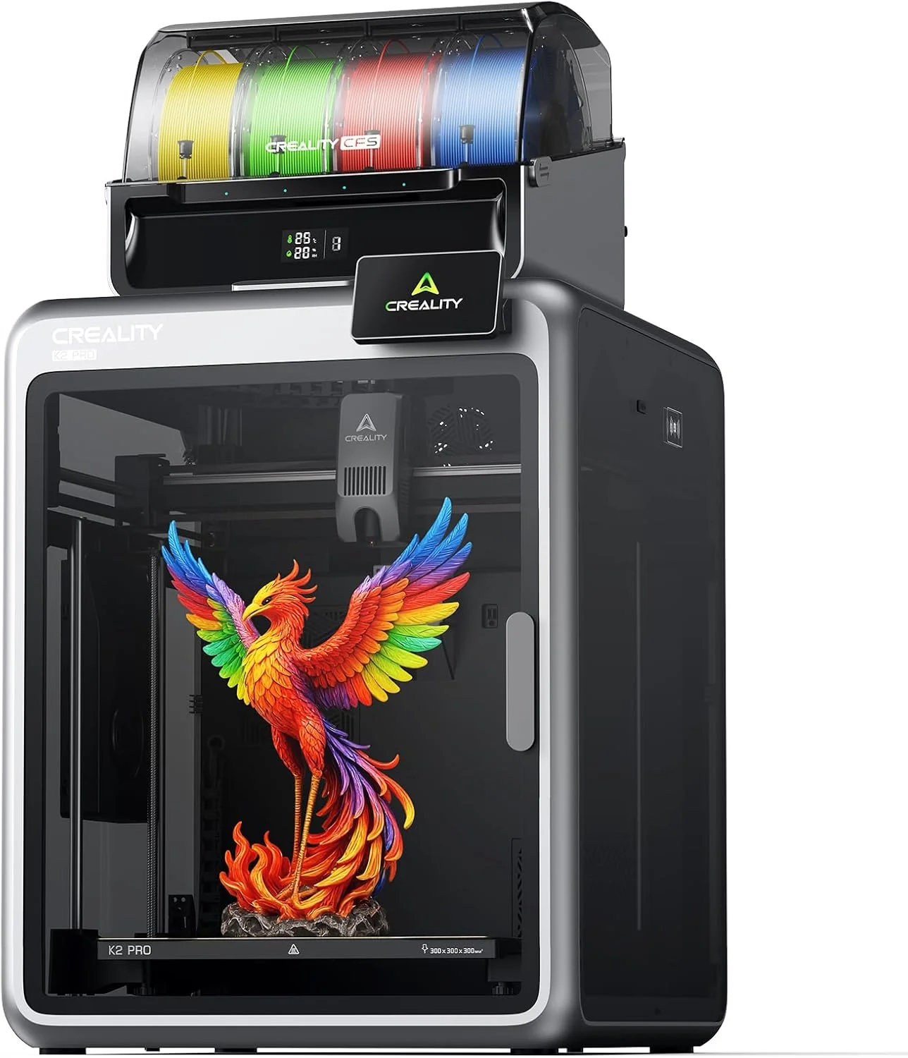 پرینتر سه بعدی Creality K2 Pro (A)، همراه با Creality CFS، چاپ با سرعت بالا تا 600mm/s، دوربین دوگانه هوش مصنوعی، تراز خودکار کاملاً مونتاژ شده، حجم چاپ بزرگ 300x300x300mm، برای حرفه ای ها و علاقه مندان