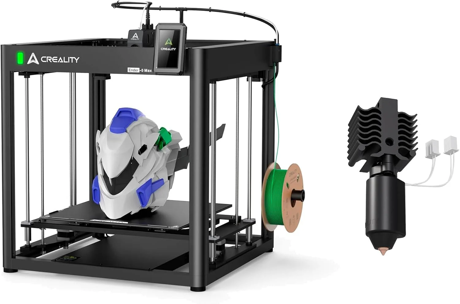 پرینتر سه بعدی Creality Ender-5 Max با کیت نازل سرامیکی، سرعت بالا 700 میلی‌متر بر ثانیه، حجم ساخت 400×400×400 میلی‌متر، هات‌اند تیتانیومی 300 درجه سانتیگراد، گرمایش سریع 70 واتی برای فیلامنت PLA ABS PETG CF