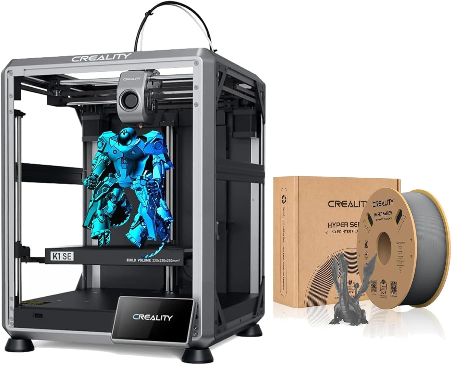 پرینتر سه بعدی کرالیتی K1 SE با سرعت 600 میلی متر بر ثانیه شامل فیلامنت خاکستری PLA سری Hyper برای چاپ سه بعدی با سرعت بالا با تغذیه دقیق و استحکام مدل بهبود یافته پرینتر سه بعدی کرالیتی K1 SE با سرعت 600 میلی متر بر ثانیه شامل فیلامنت خاکستری PLA سری Hyper برای چاپ سه بعدی با سرعت بالا با تغذیه دقیق و استحکام مدل بهبود یافته