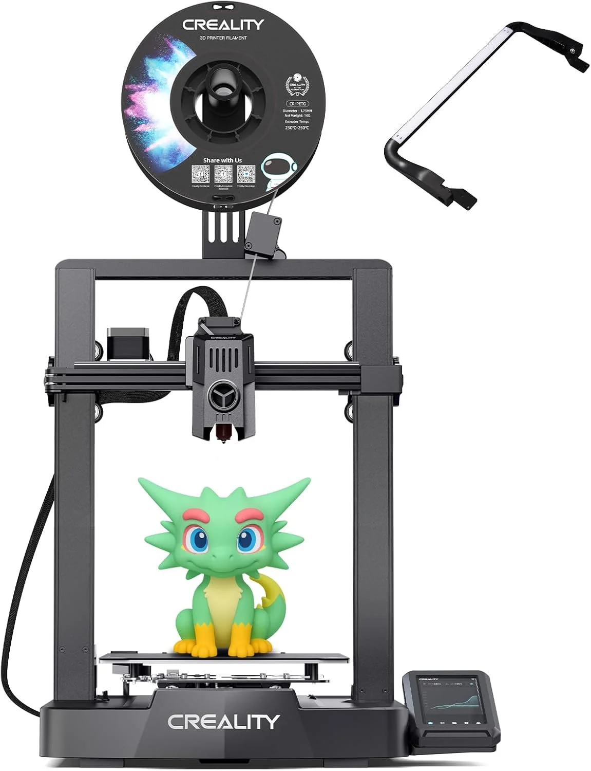 پرینتر سه بعدی کرالیتی Ender 3 V3 KE، سرعت حداکثر 500 میلی‌متر بر ثانیه، همراه با کیت نوار نور ال ای دی کرالیتی