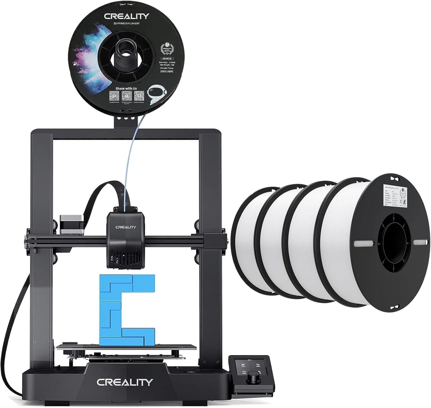 بسته پرینتر سه بعدی کرالیتی Ender 3 V3 SE به همراه ۴ بسته PLA سفید