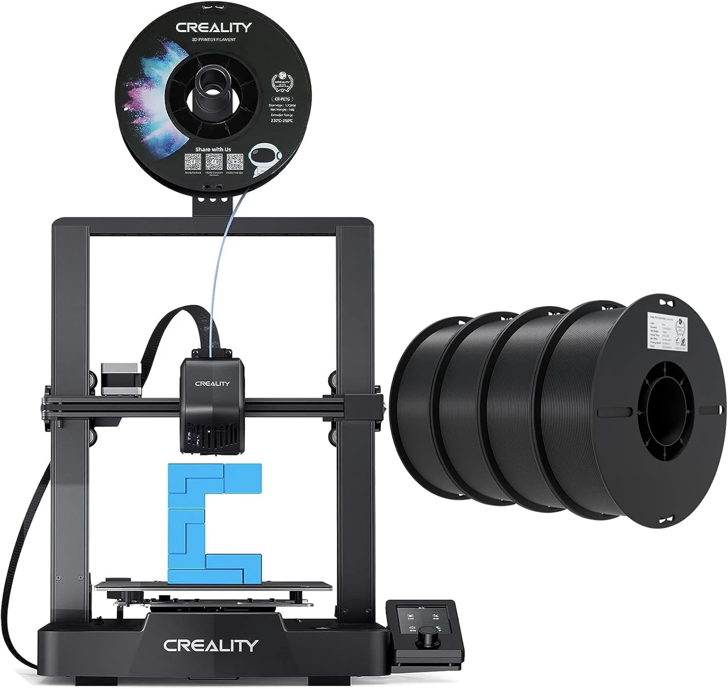 بسته پرینتر سه بعدی کرالیتی Ender 3 V3 SE به همراه ۴ بسته مشکی PLA