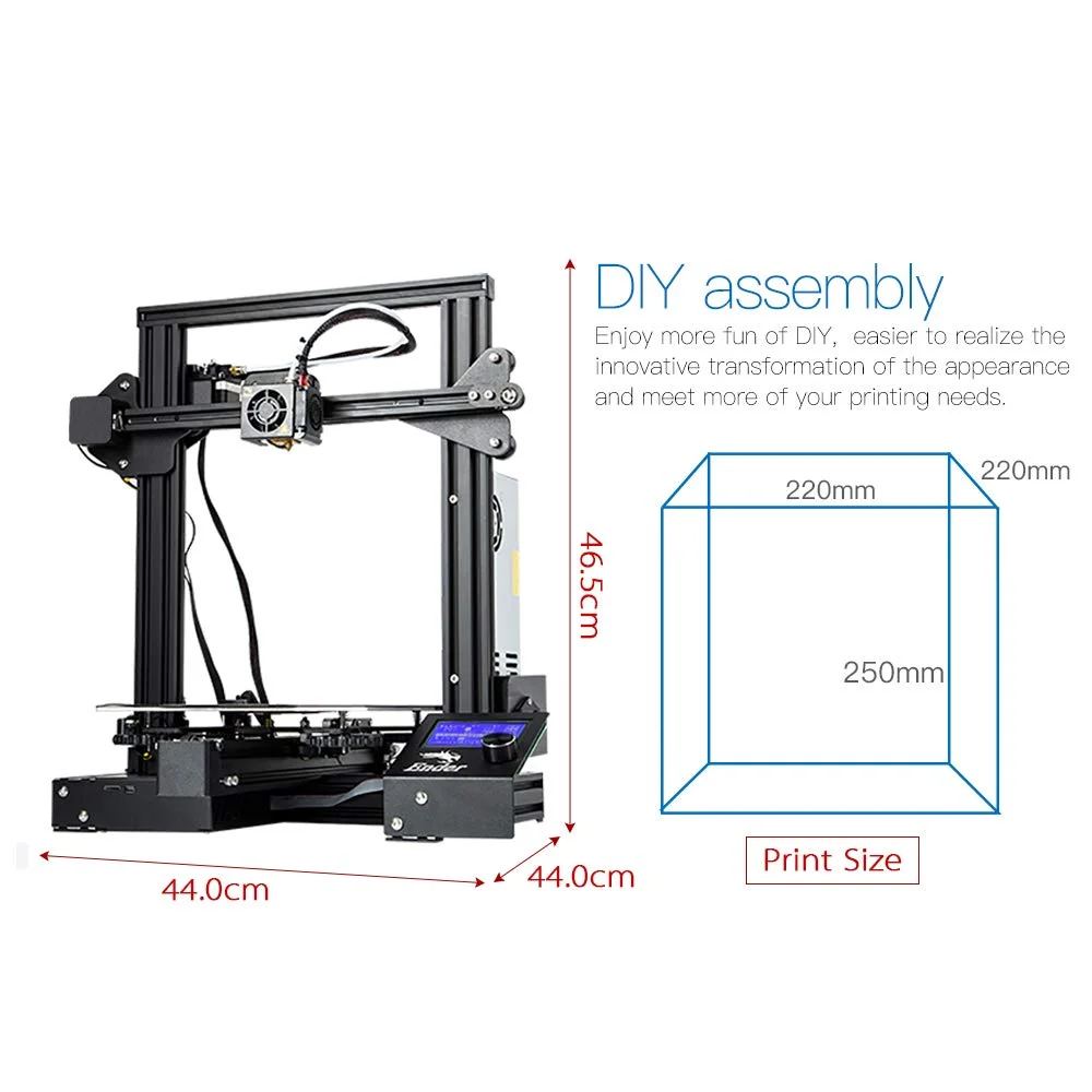 پرینتر سه بعدی کرالیتی Ender 3 به همراه بسته 5 عددی نازل فولادی سخت کاری شده Ender 3