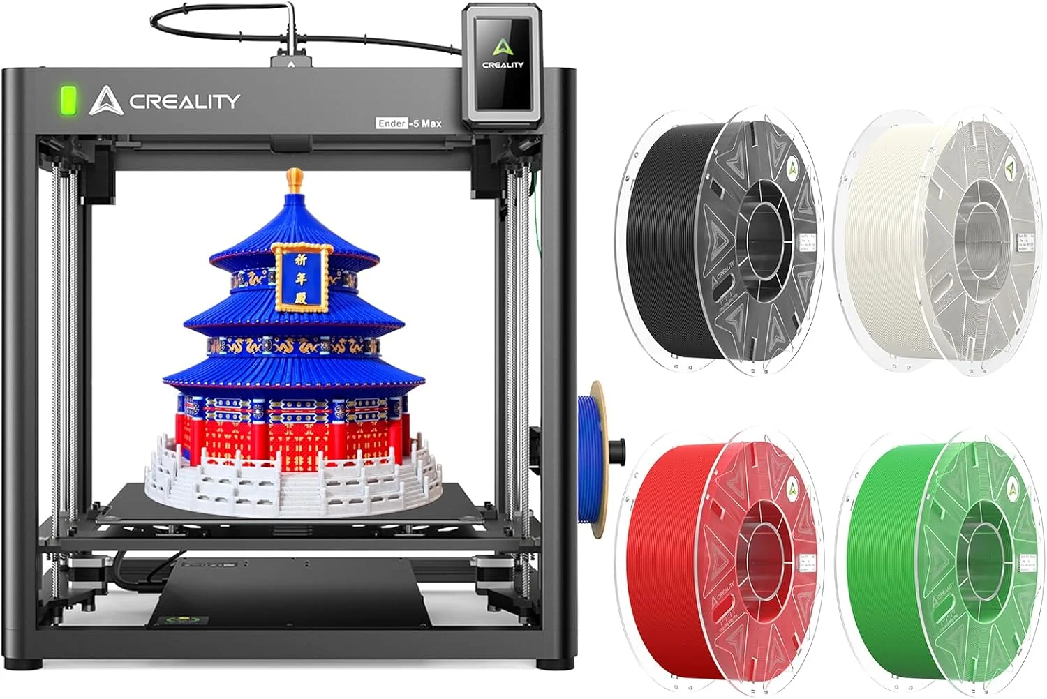 دستگاه چاپ سه بعدی Creality Ender 5 Max به همراه Hyper PLA RFID سفید مشکی قرمز سبز