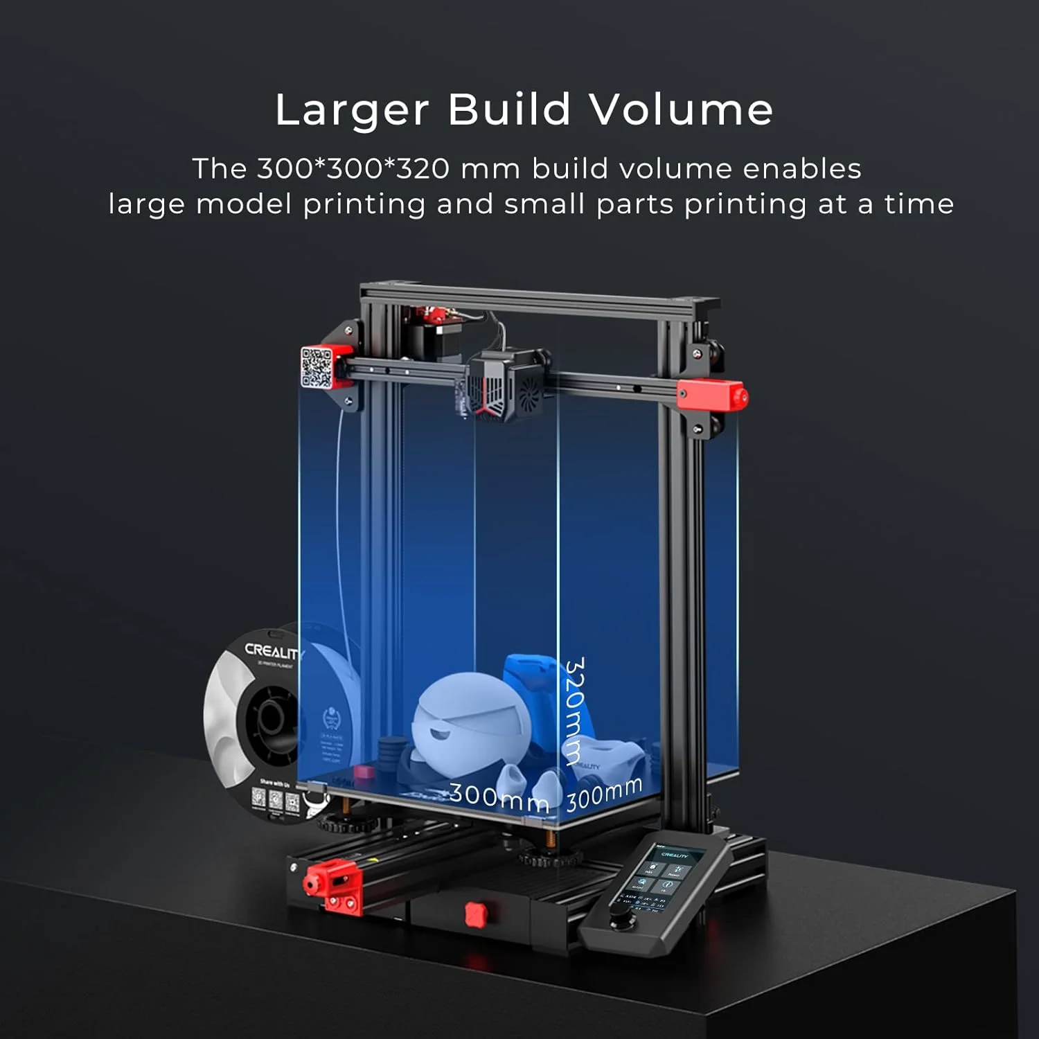 پرینتر سه بعدی کرالیتی Ender 3 Max Neo به همراه قفسه دیجیتال قرقره پرینتر سه بعدی کرالیتی