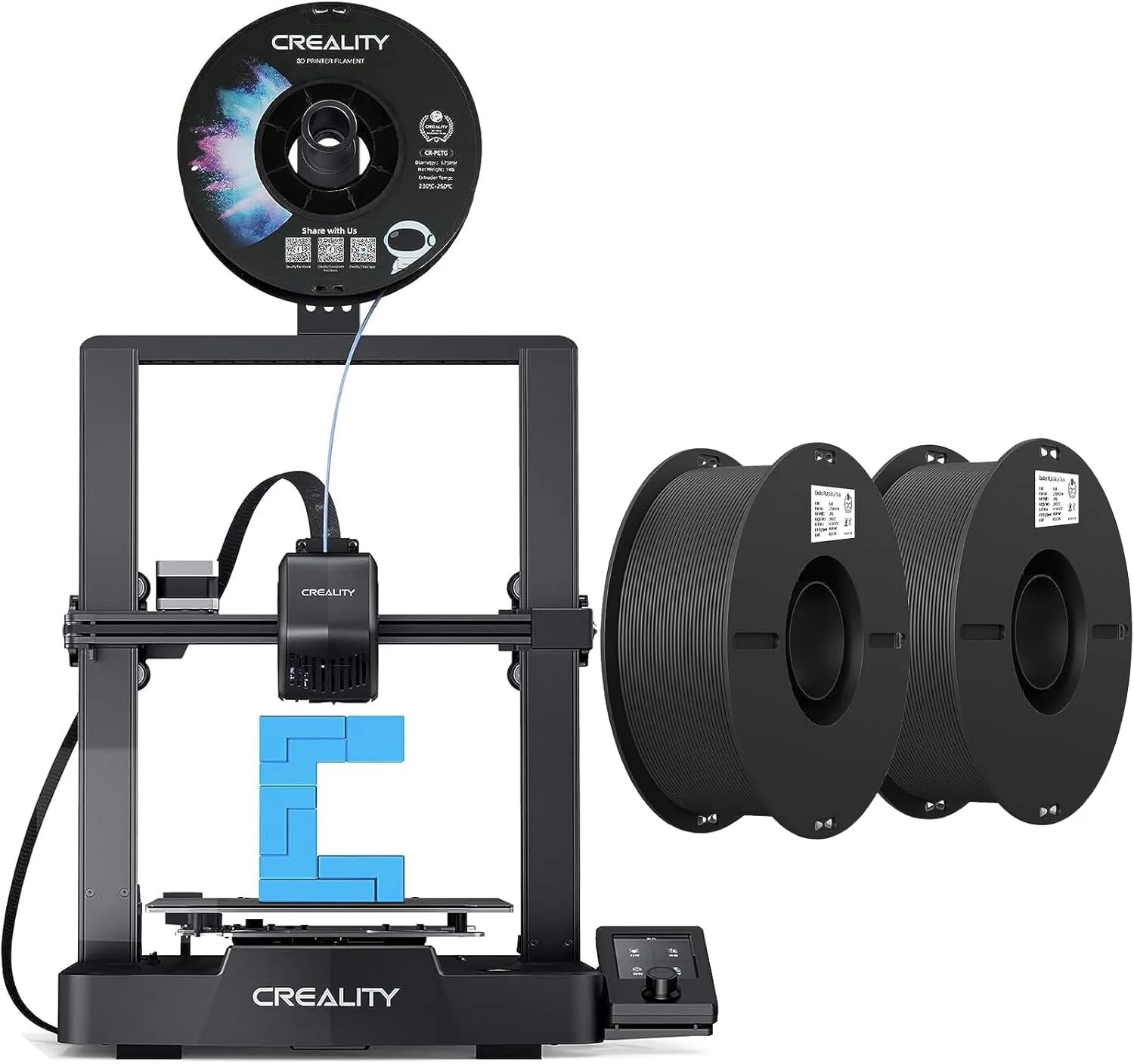 بسته پرینتر سه بعدی Creality Ender 3 V3 SE به همراه 2 بسته فیلامنت پرینتر سه بعدی، مشکی