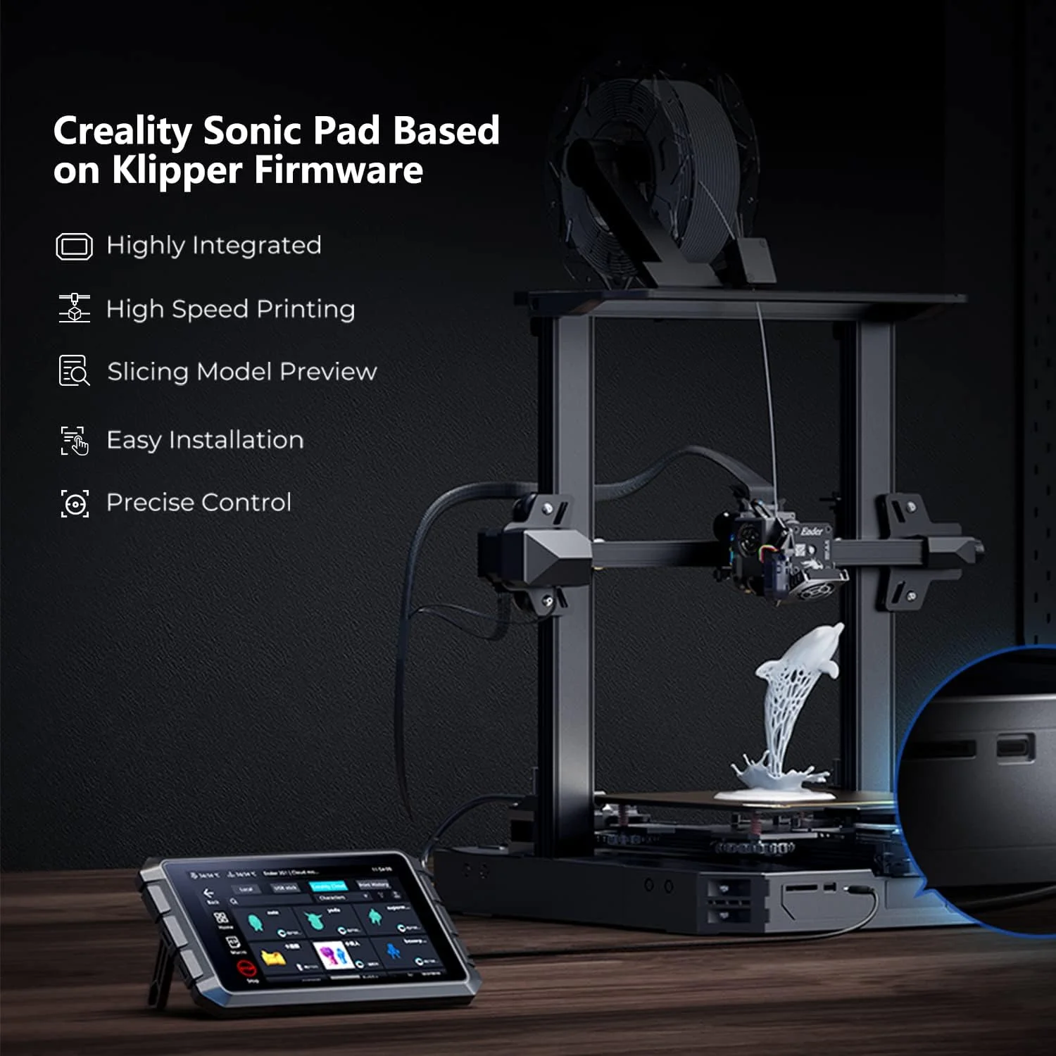 بسته پرینتر سه بعدی کرالیتی Ender 3 V3 SE به همراه کرالیتی Sonic Pad Klipper