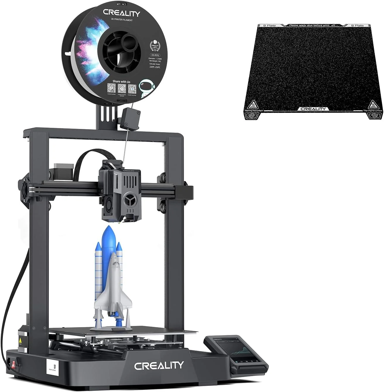 بسته پرینتر سه بعدی کرالیتی Ender-3 V3 KE به همراه صفحه ساخت PEI کرالیتی سایز 235 * 235 میلی متر